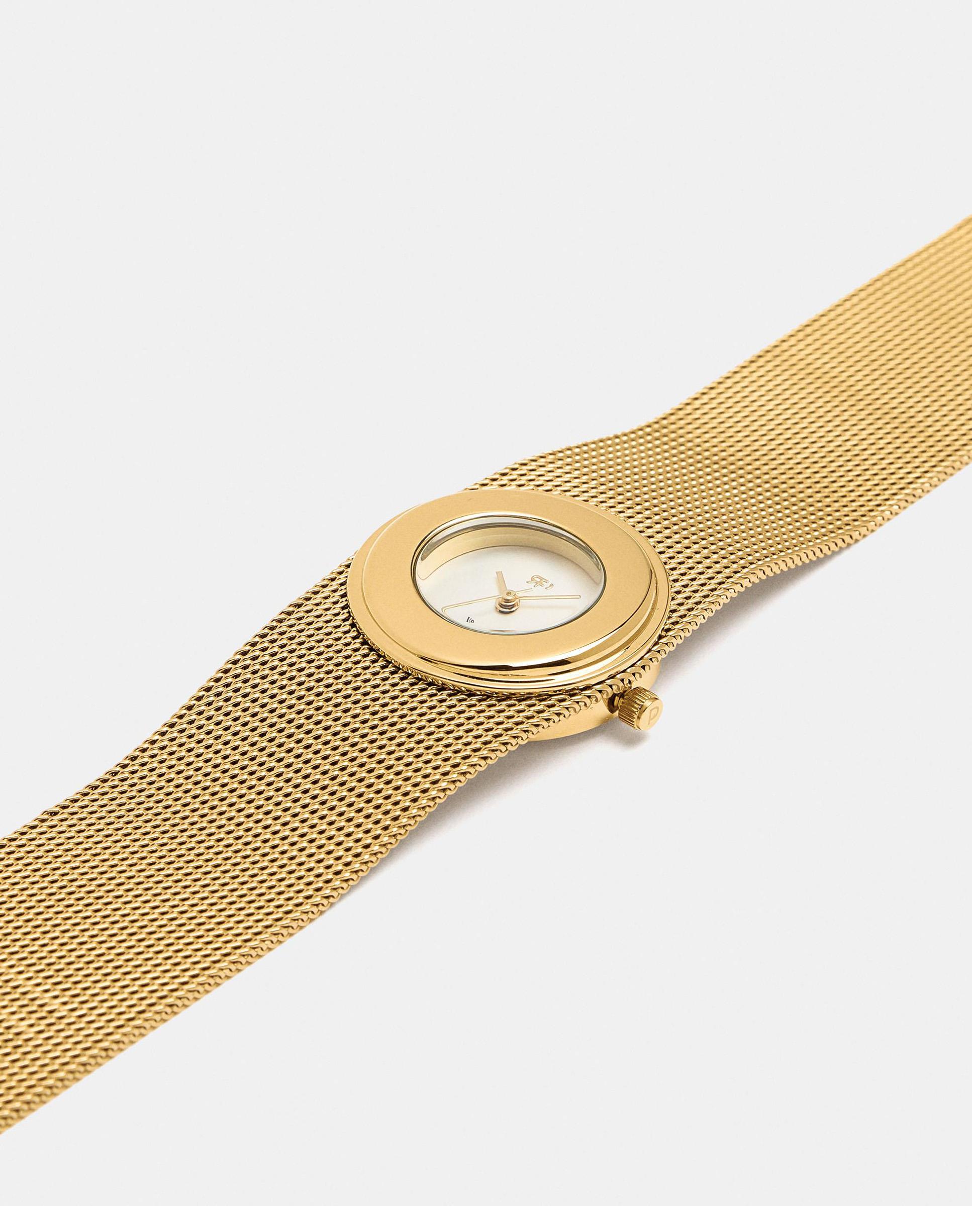 Imagen 2 de Reloj de mujer de acero inoxidable con correa maxi de malla metalizada - Parfois - Dorado Dorado