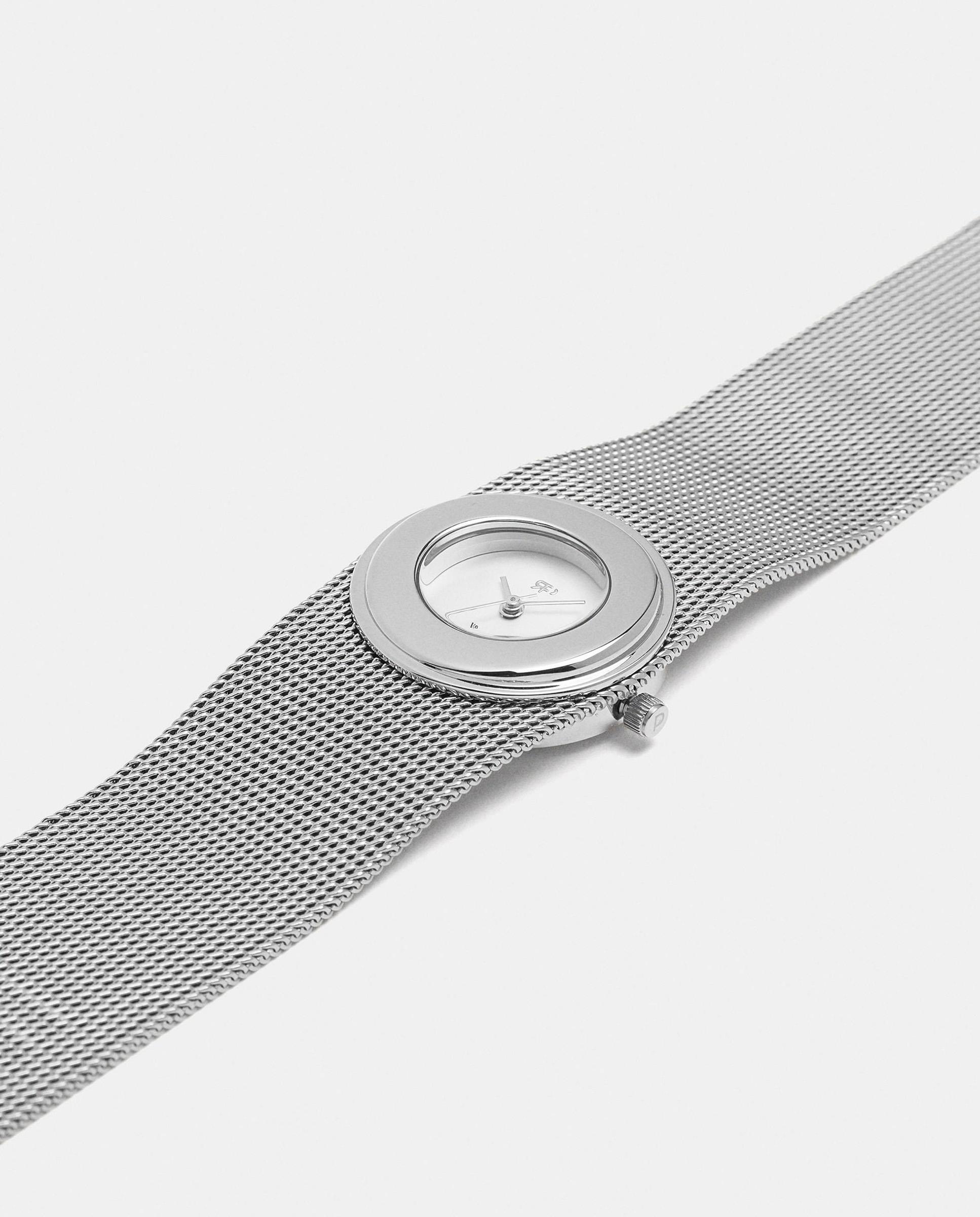 Imagen 2 de Reloj de mujer de acero inoxidable con correa maxi de malla metalizada - Parfois - Plateado Plateado