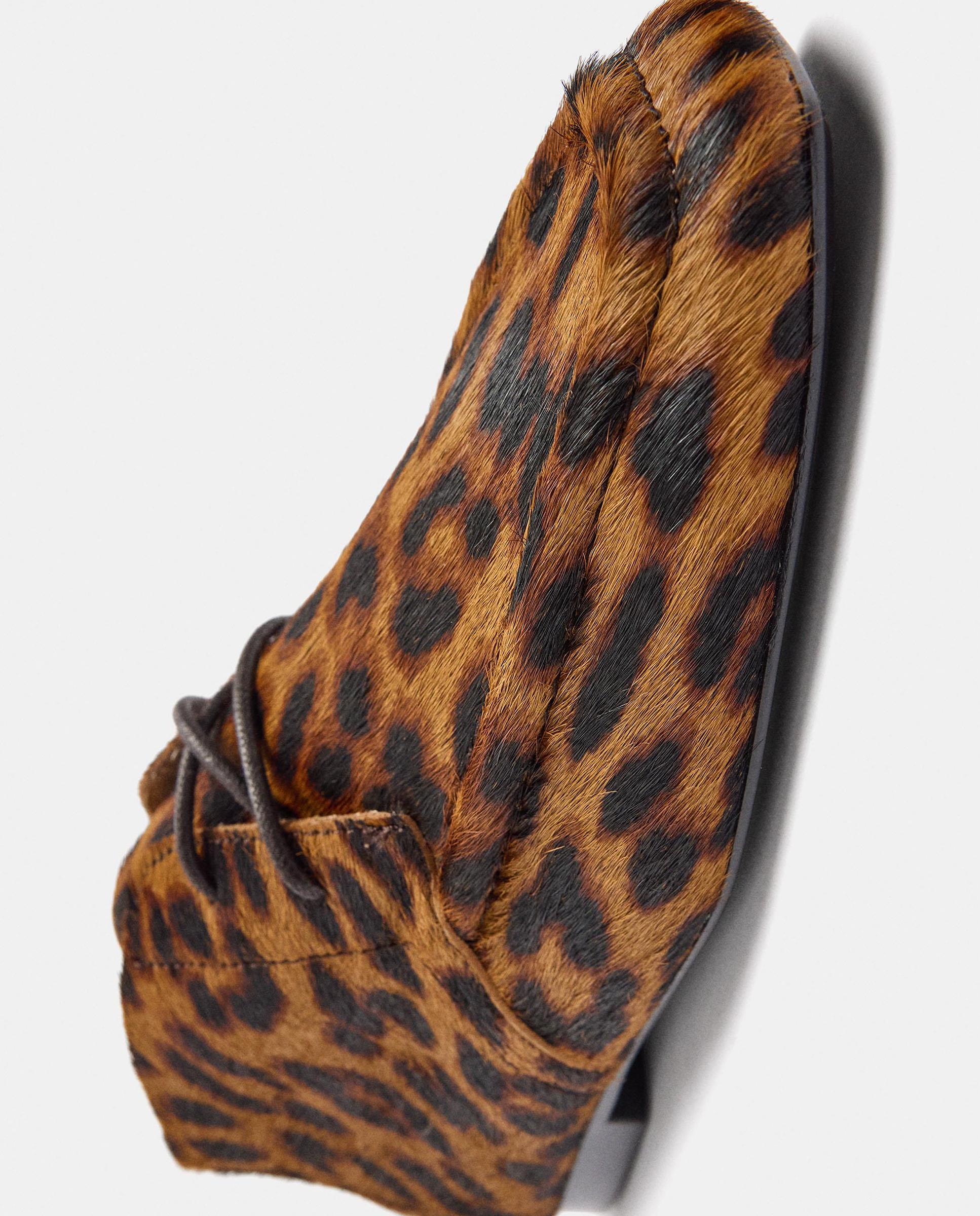 Imagen 6 de Botines básicos de mujer 100% piel con cierre de cordones y estampado animal print - Parfois - Multicolor Multicolor