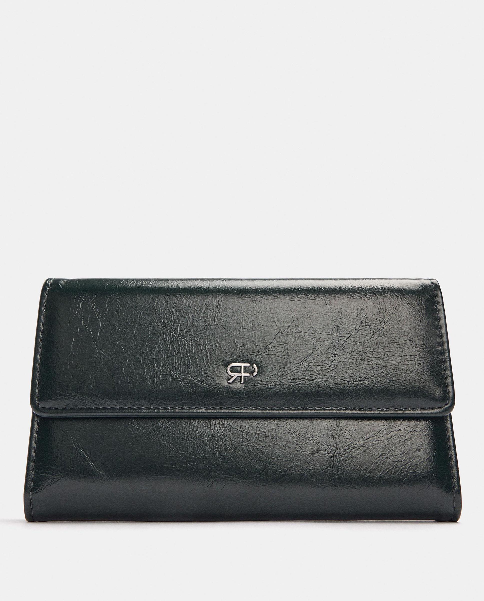 Cartera de mujer mediana con cierre de botón - Parfois - Verde Verde-3