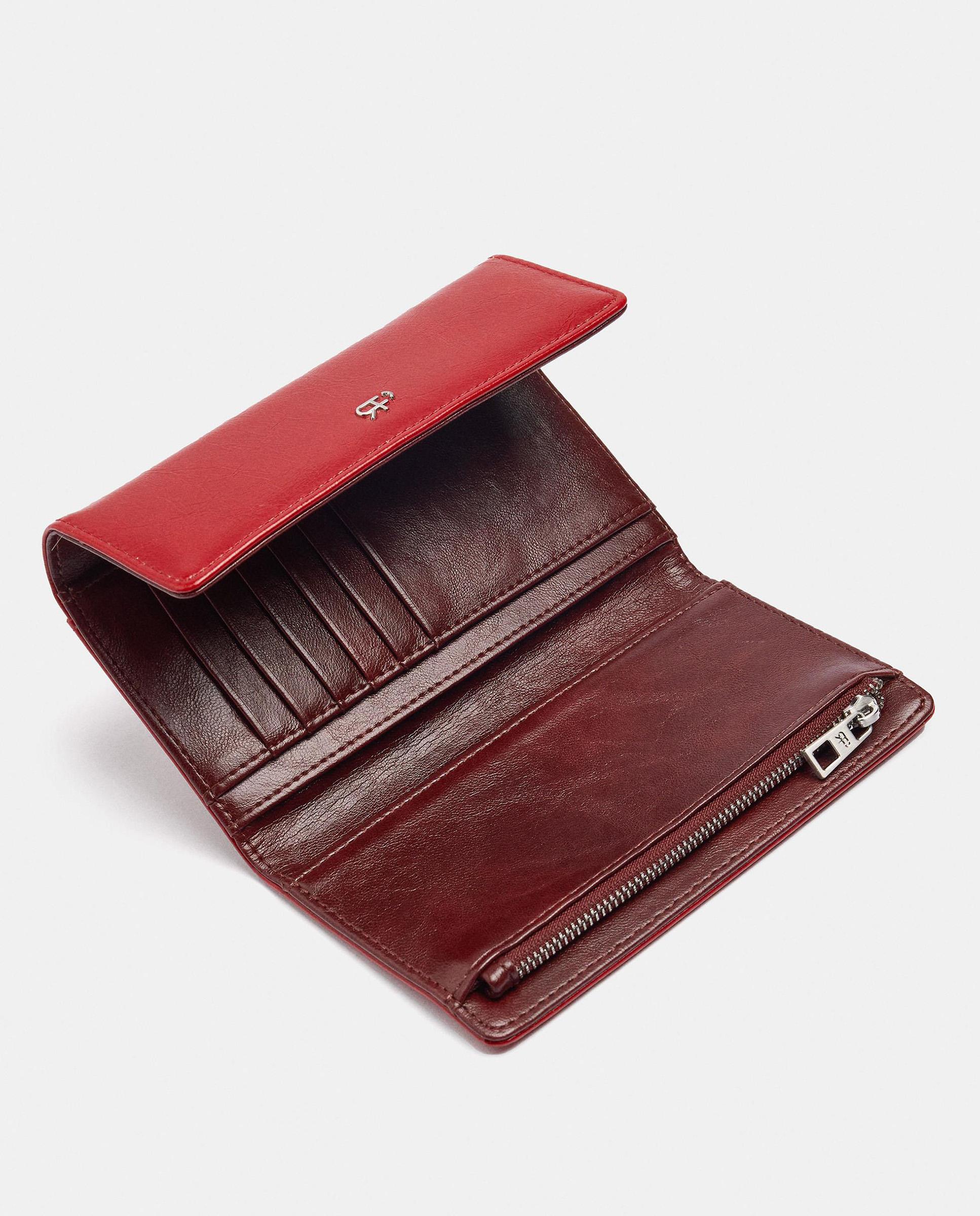 Cartera de mujer mediana con solapa y cierre imantado - Parfois - Rojo Rojo-4