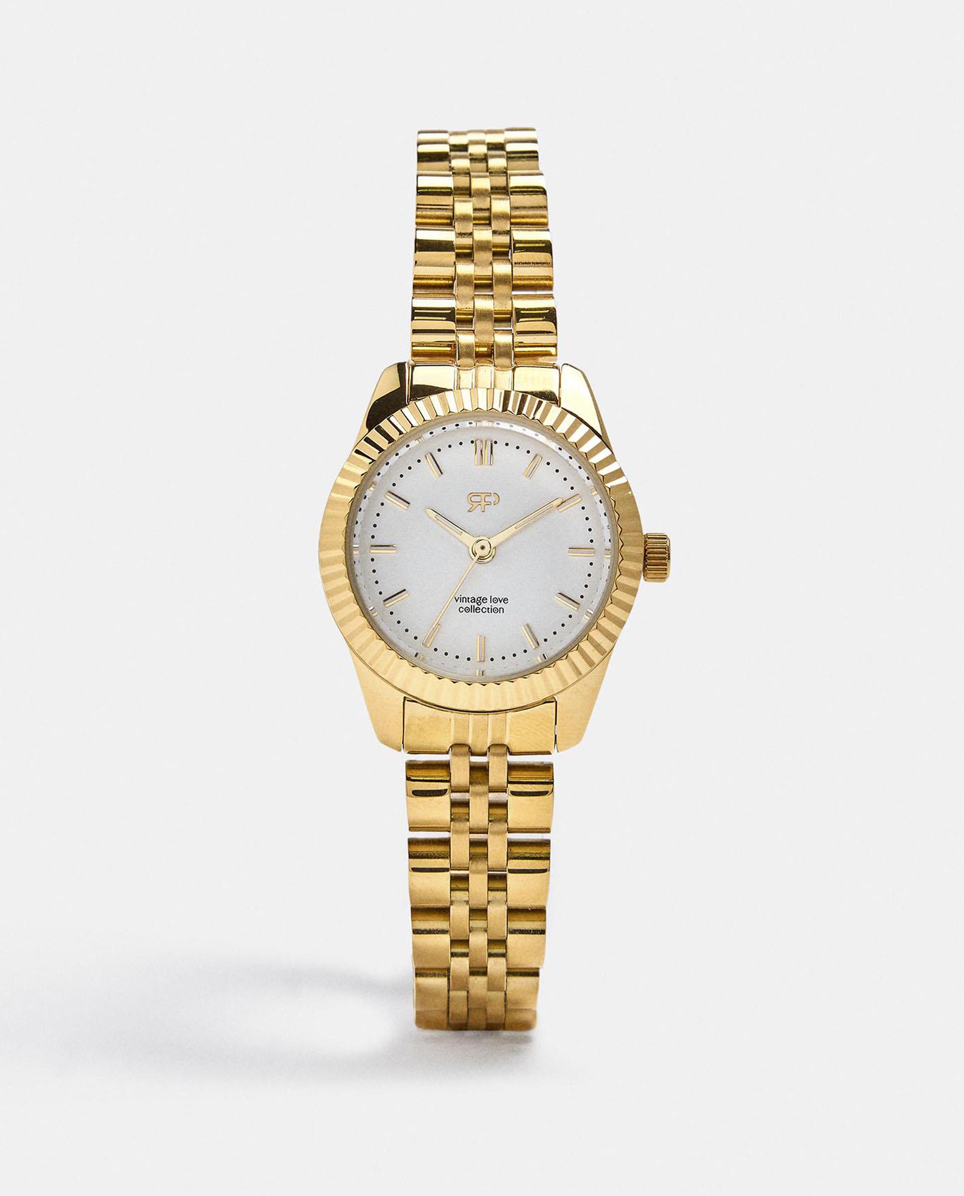 Imagen 1 de Reloj de mujer de acero inoxidable en liso Dorado