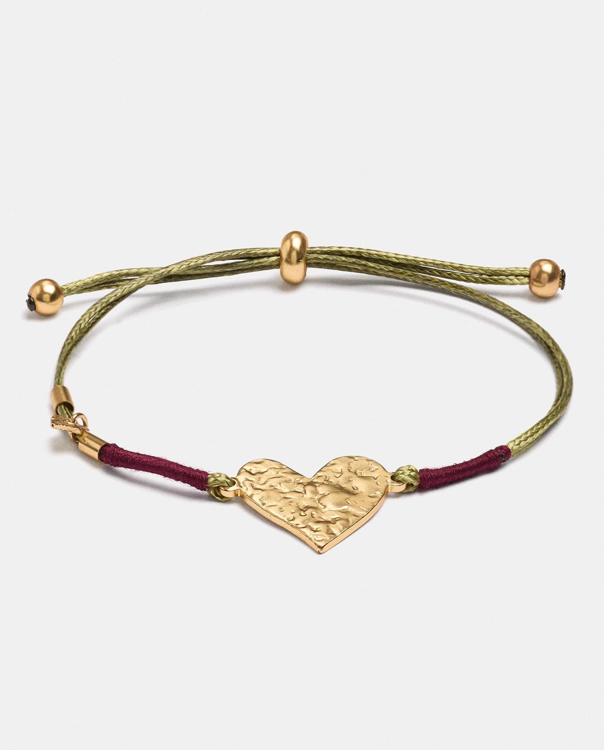 Imagen 0 de Pulsera de cordón ajustable con corazón decorativo Multicolor