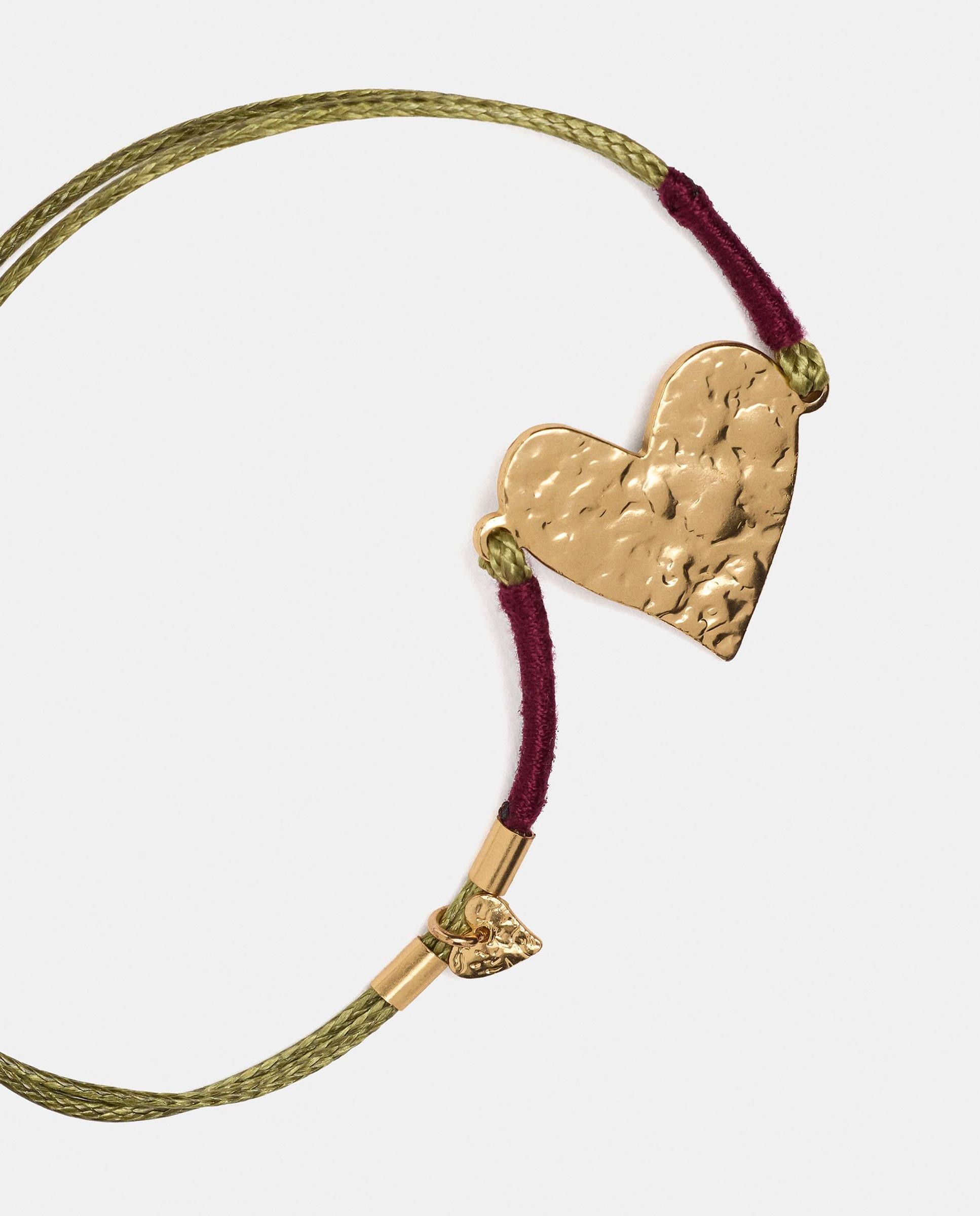 Pulsera de cordón ajustable con corazón decorativo - Parfois - Multicolor Multicolor-2