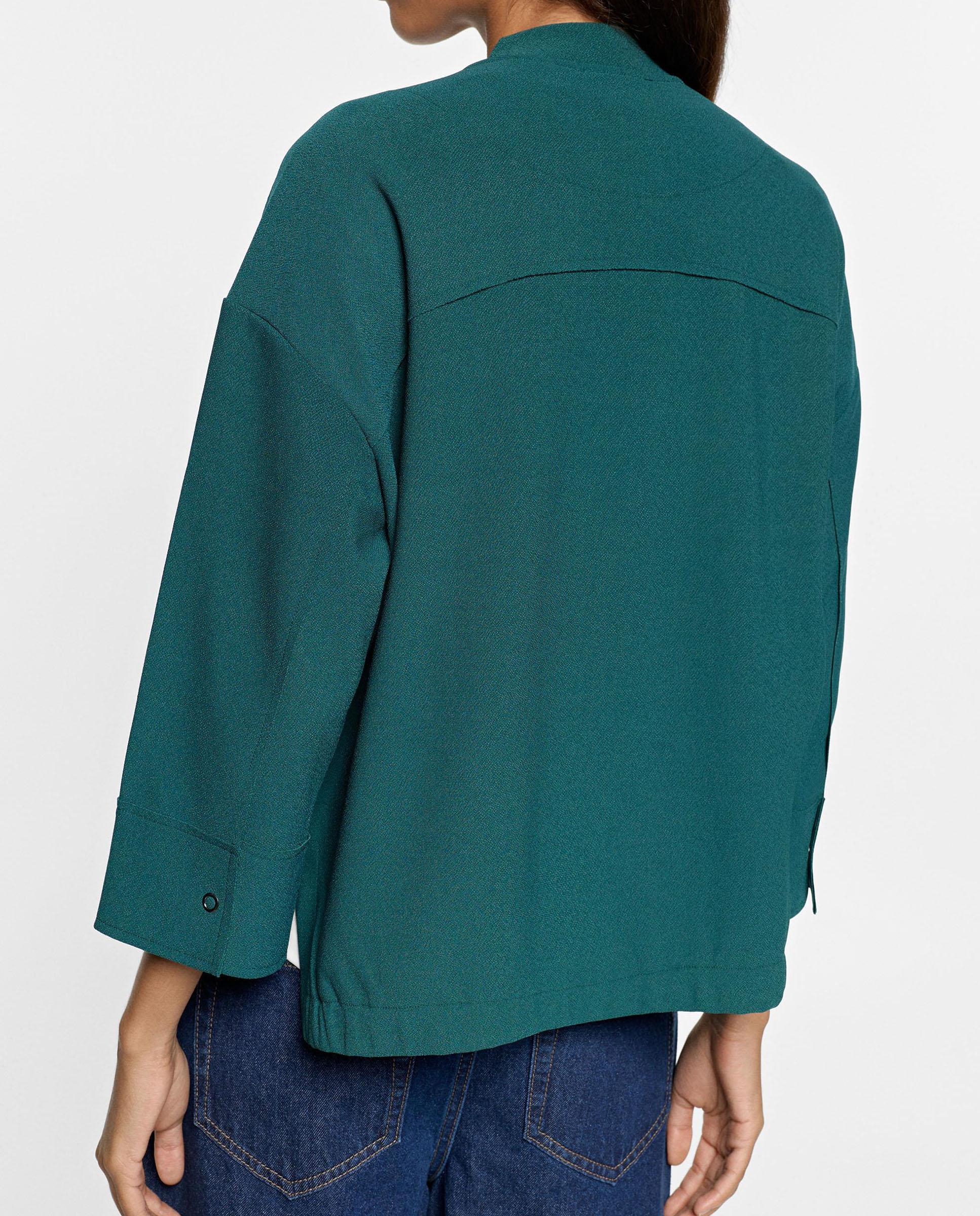 Chaqueta de mujer con botones en liso - Parfois - Verde Agua Verde Agua-3