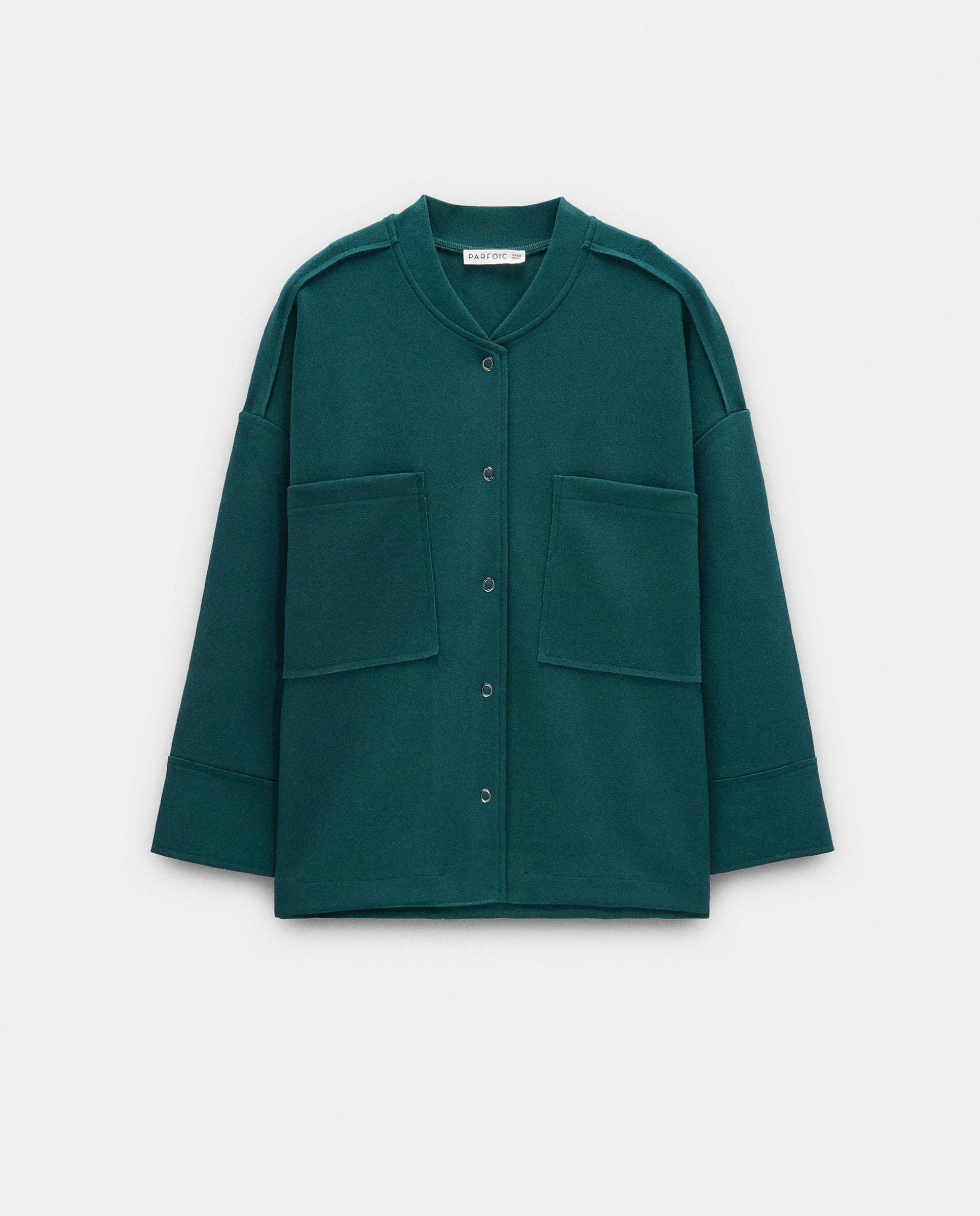 Chaqueta de mujer con botones en liso - Parfois - Verde Agua Verde Agua-6