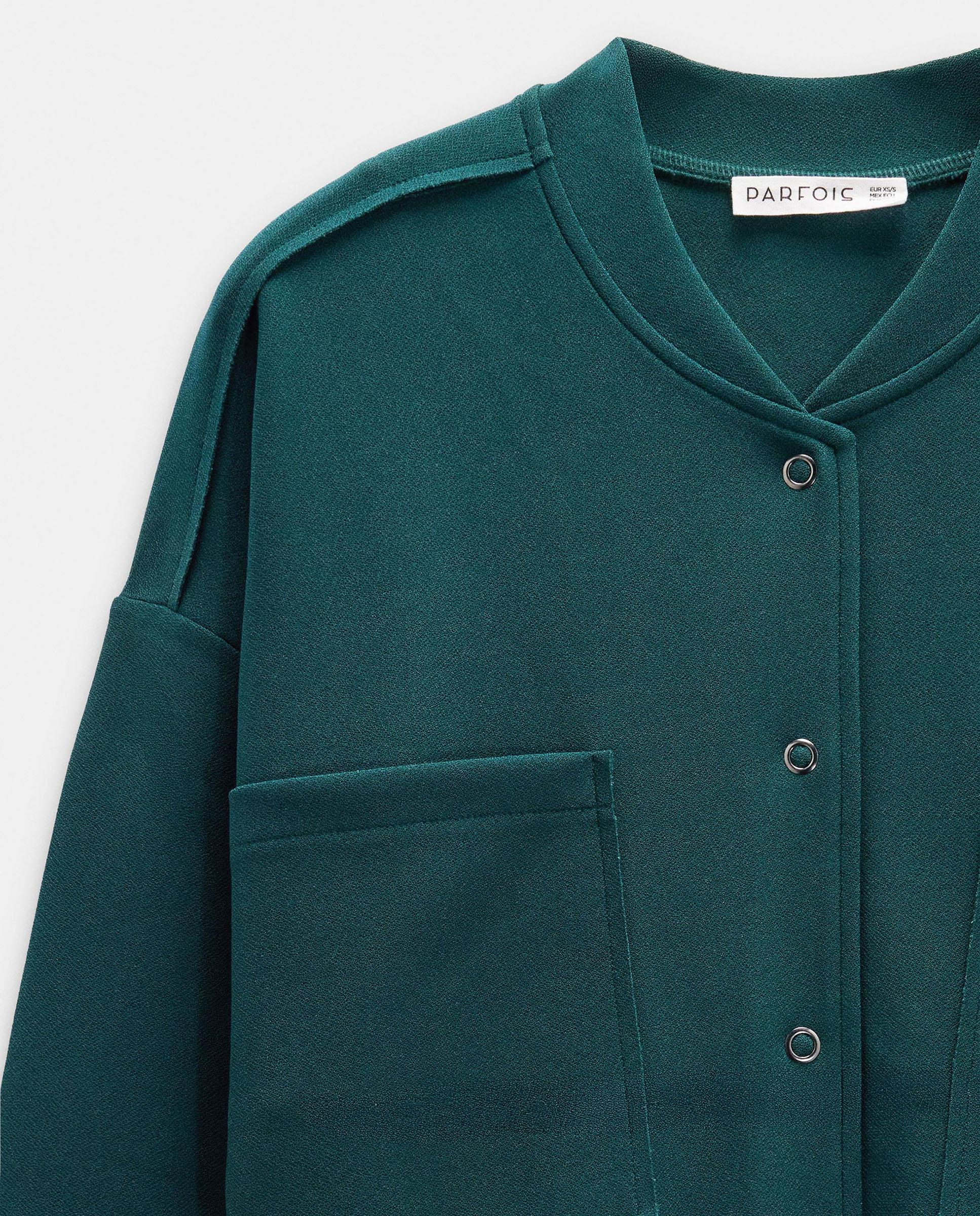 Chaqueta de mujer con botones en liso - Parfois - Verde Agua Verde Agua-5