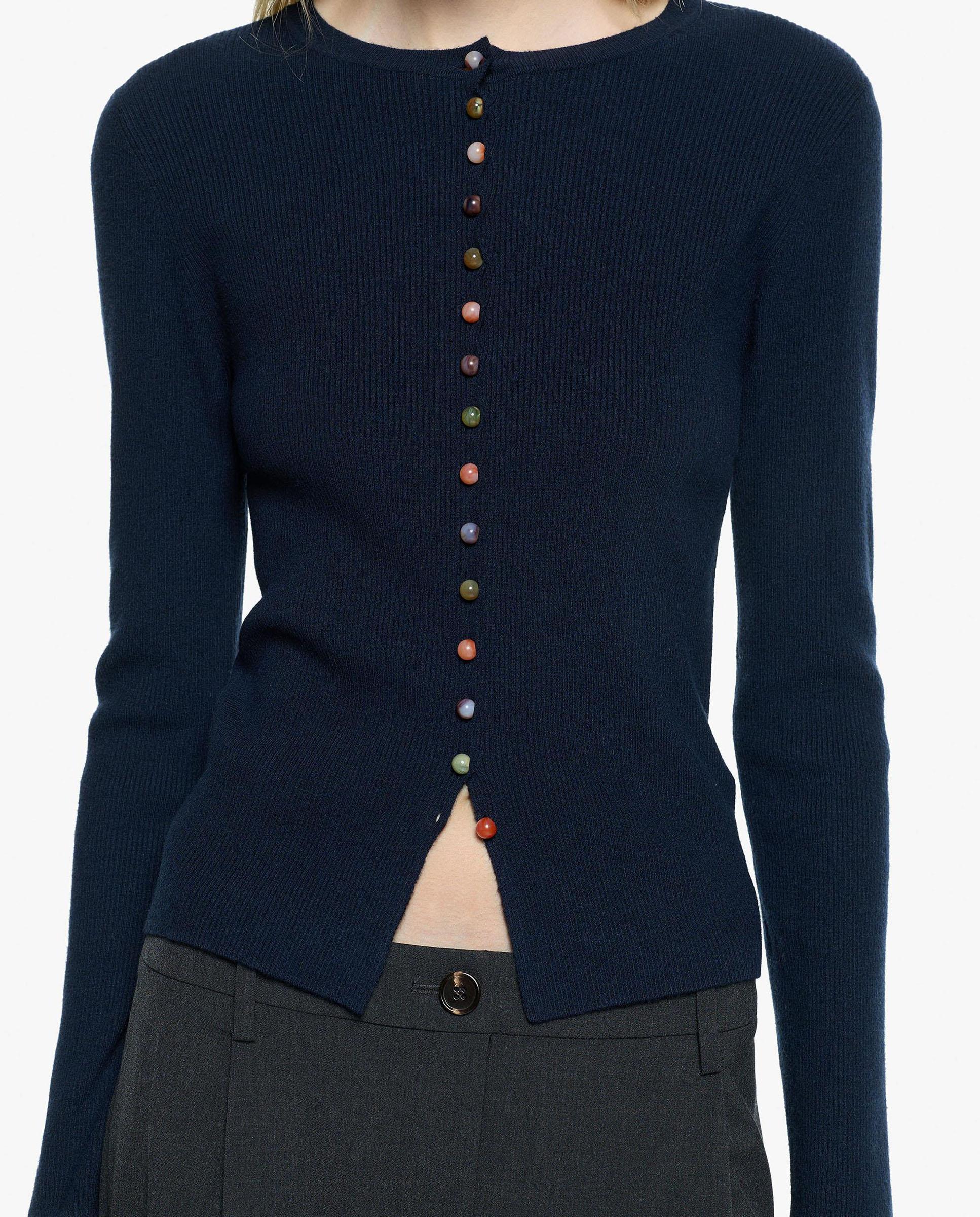 Imagen 3 de Cárdigan de mujer de punto con botones en liso - Parfois - Azul Azul