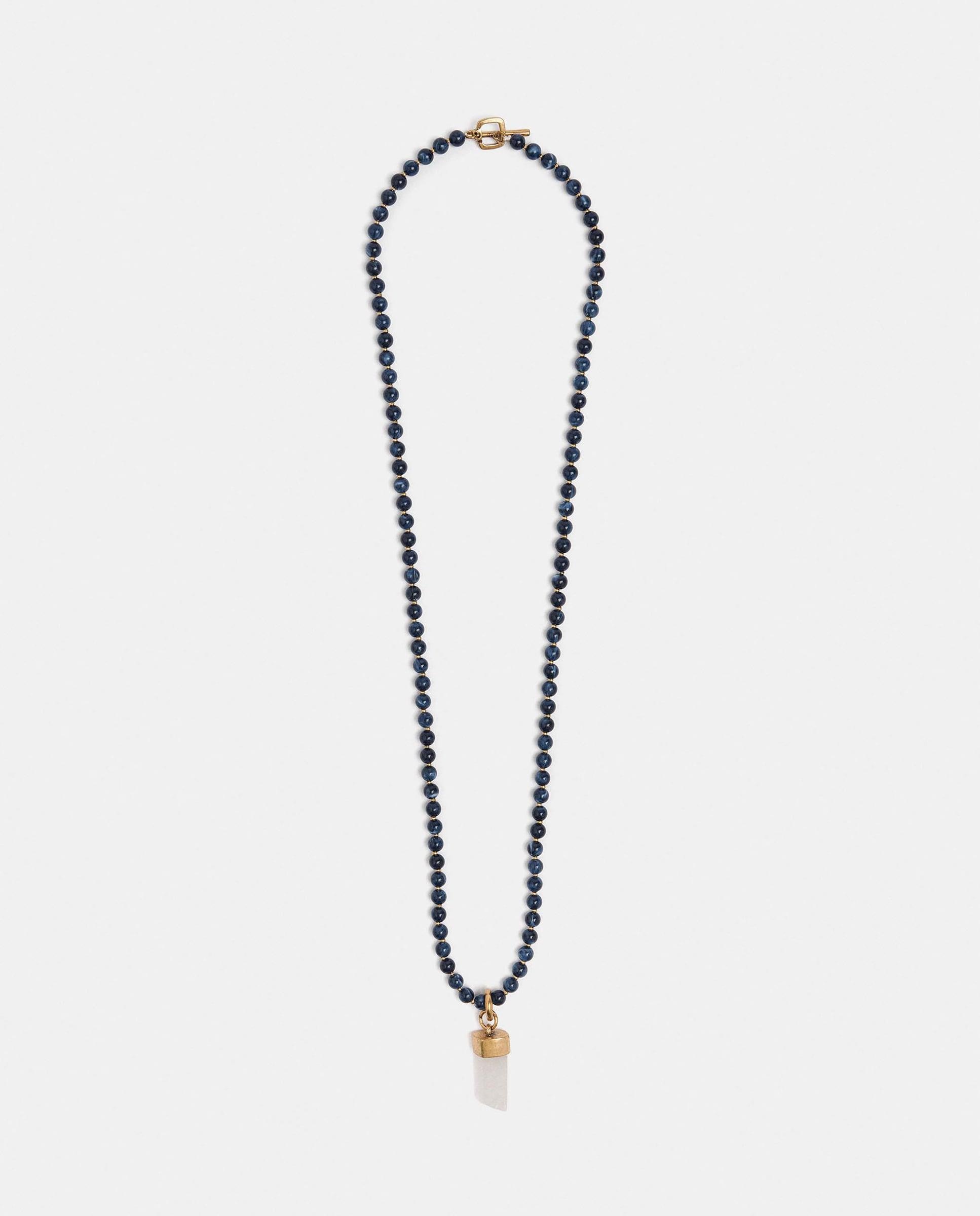 Imagen 1 de Collar largo de cuentas con piedra decorativa - Parfois - Blanco Blanco