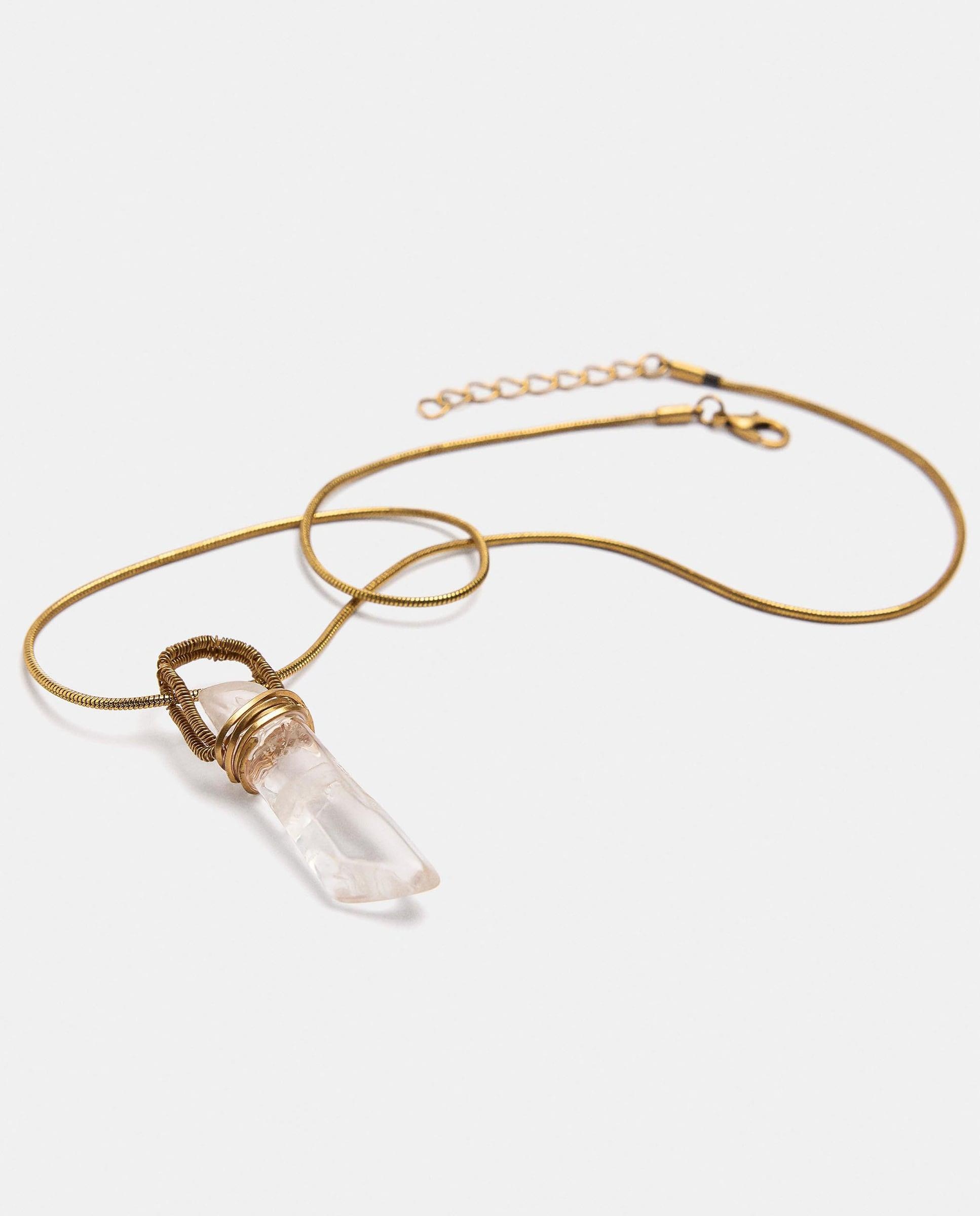 Imagen 3 de Collar corto con piedra decorativa - Parfois - Blanco Blanco
