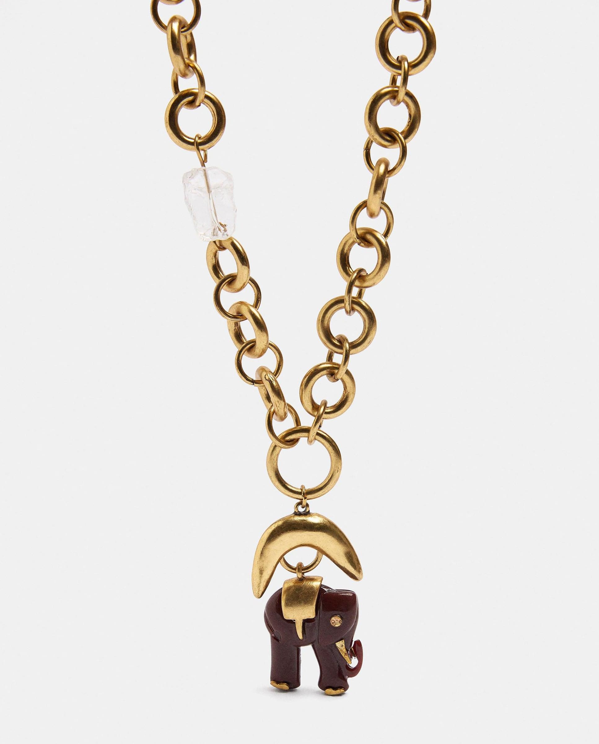 Collar de eslabones con elefante decorativo - Parfois - Marrón Marrón-2