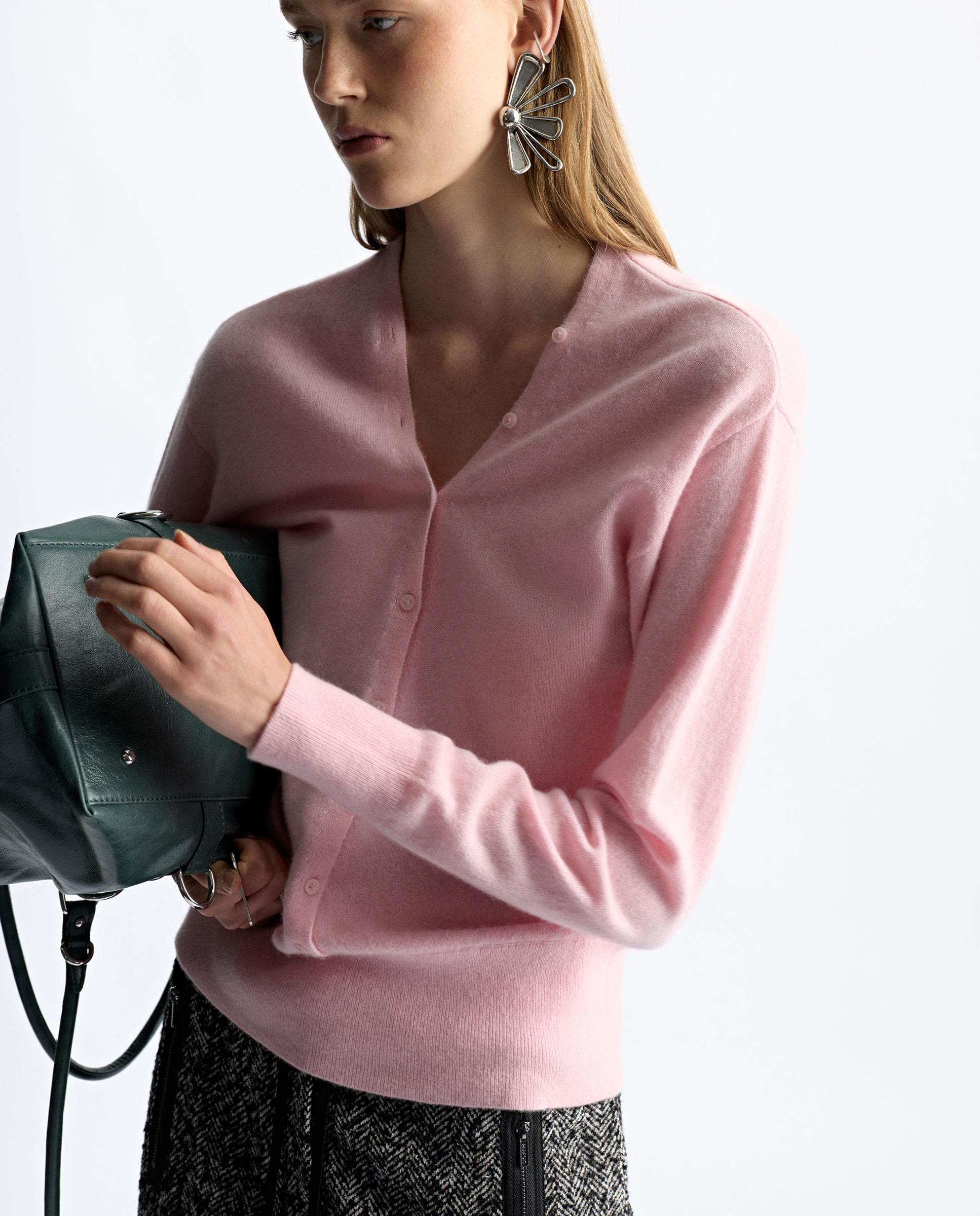 Jersey de mujer 100% cashmere de manga larga en liso - Parfois - Rosa Rosa-1
