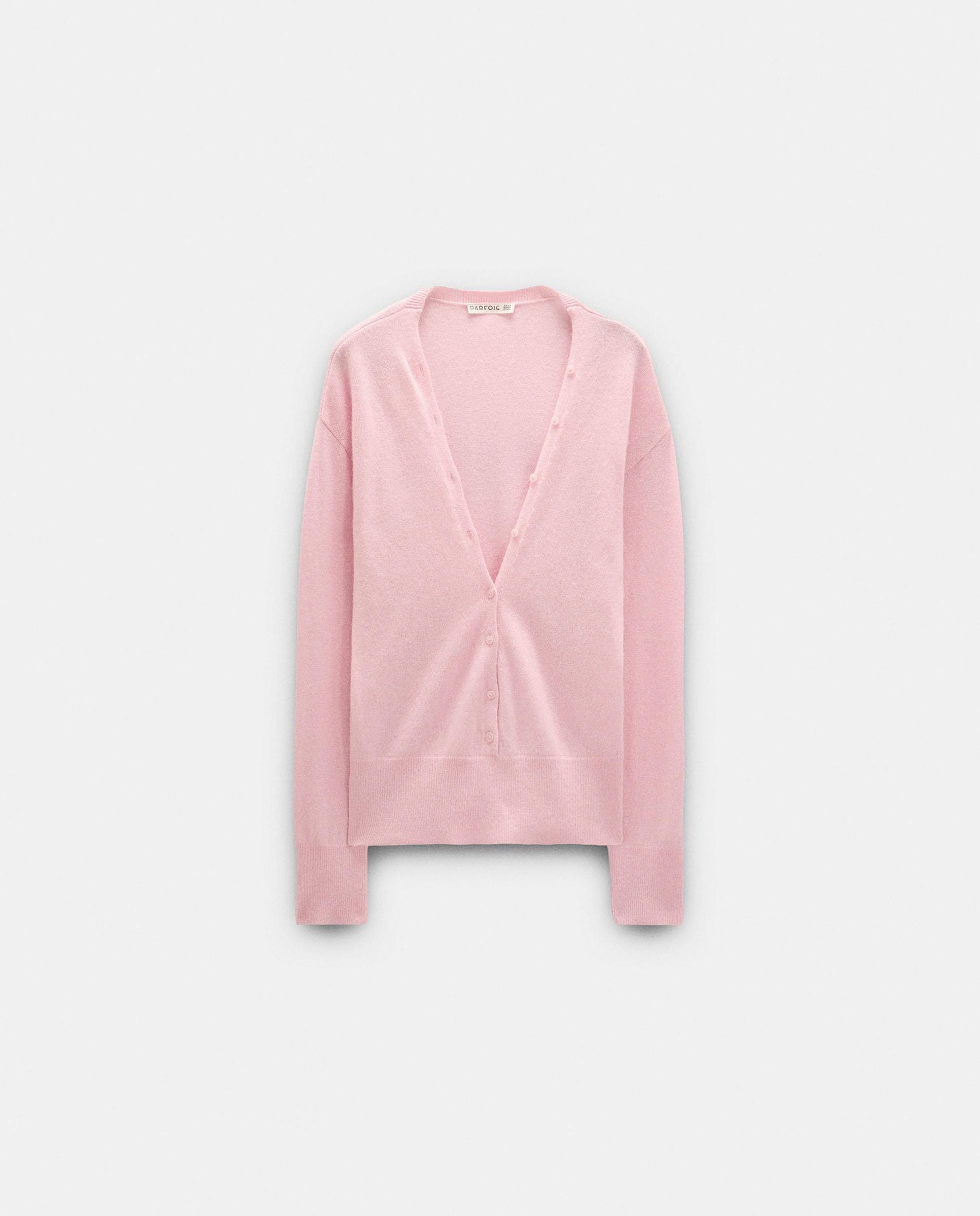 Jersey de mujer 100% cashmere de manga larga en liso - Parfois - Rosa Rosa-7