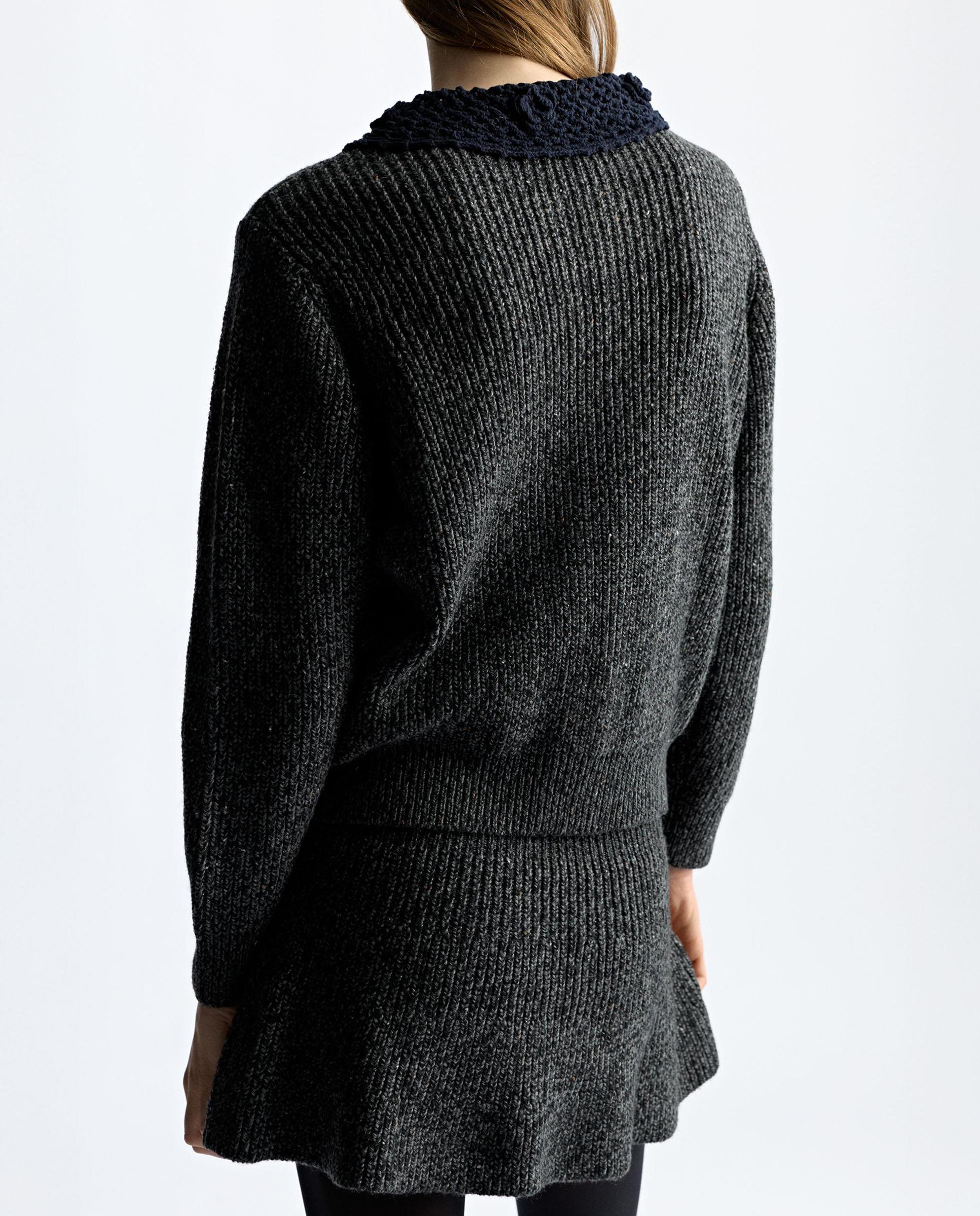 Falda corta de punto en liso - Parfois - Gris Gris-5