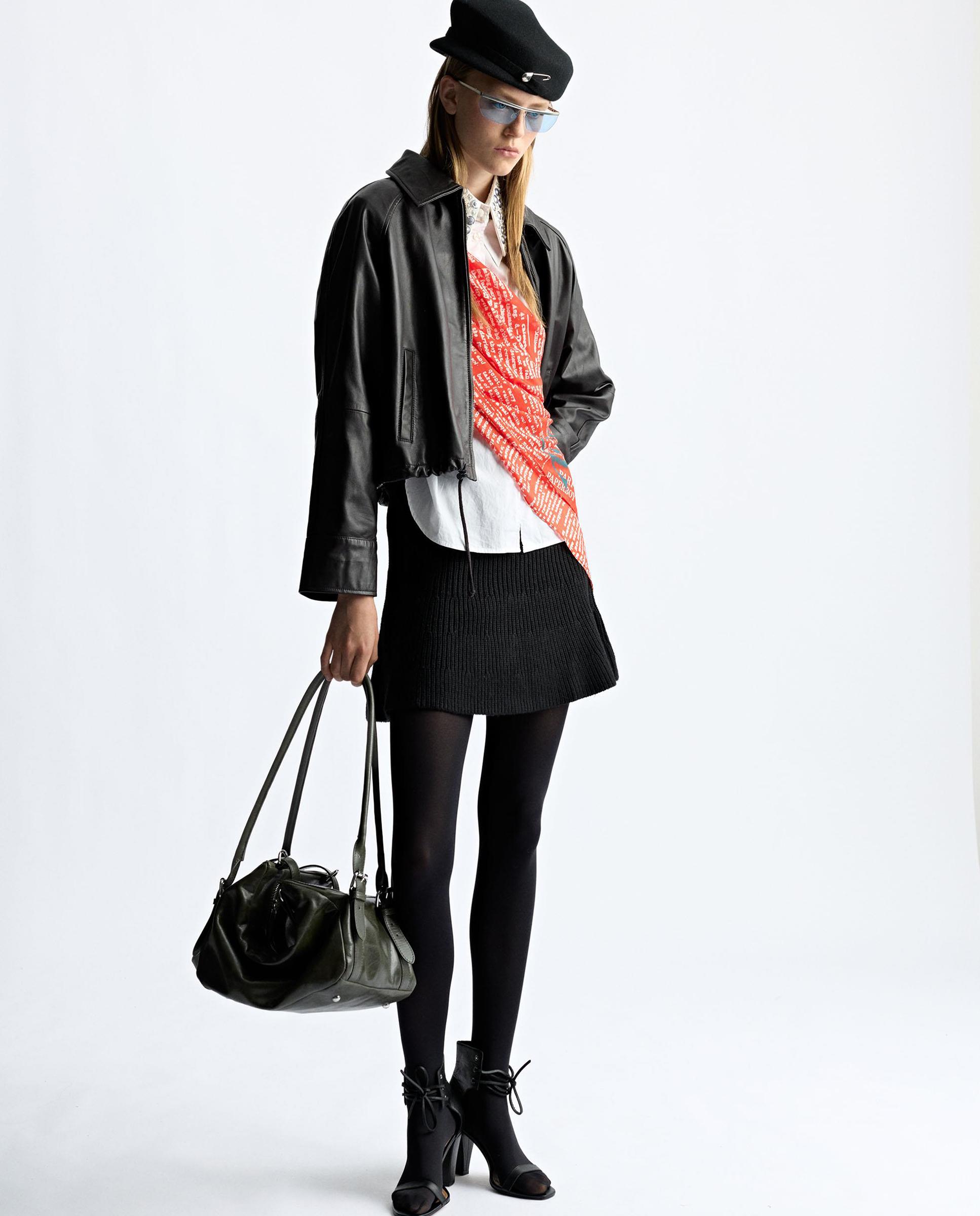 Falda corta de punto en liso - Parfois - Negro Negro-1