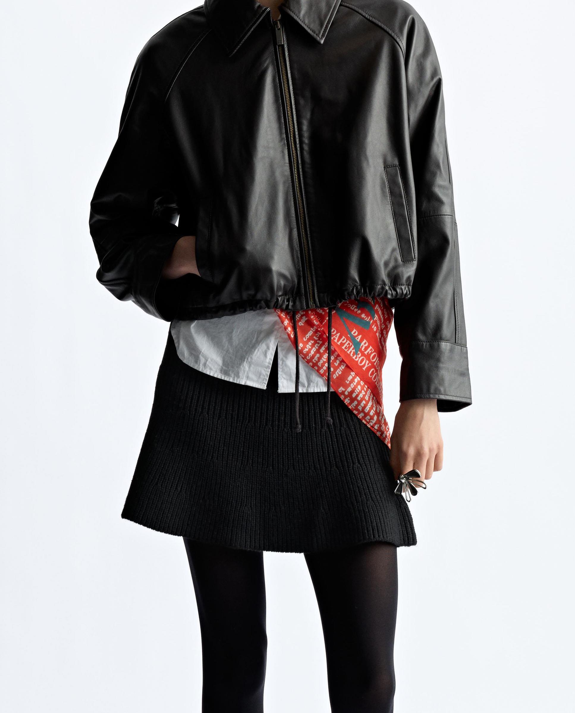 Falda corta de punto en liso - Parfois - Negro Negro-5