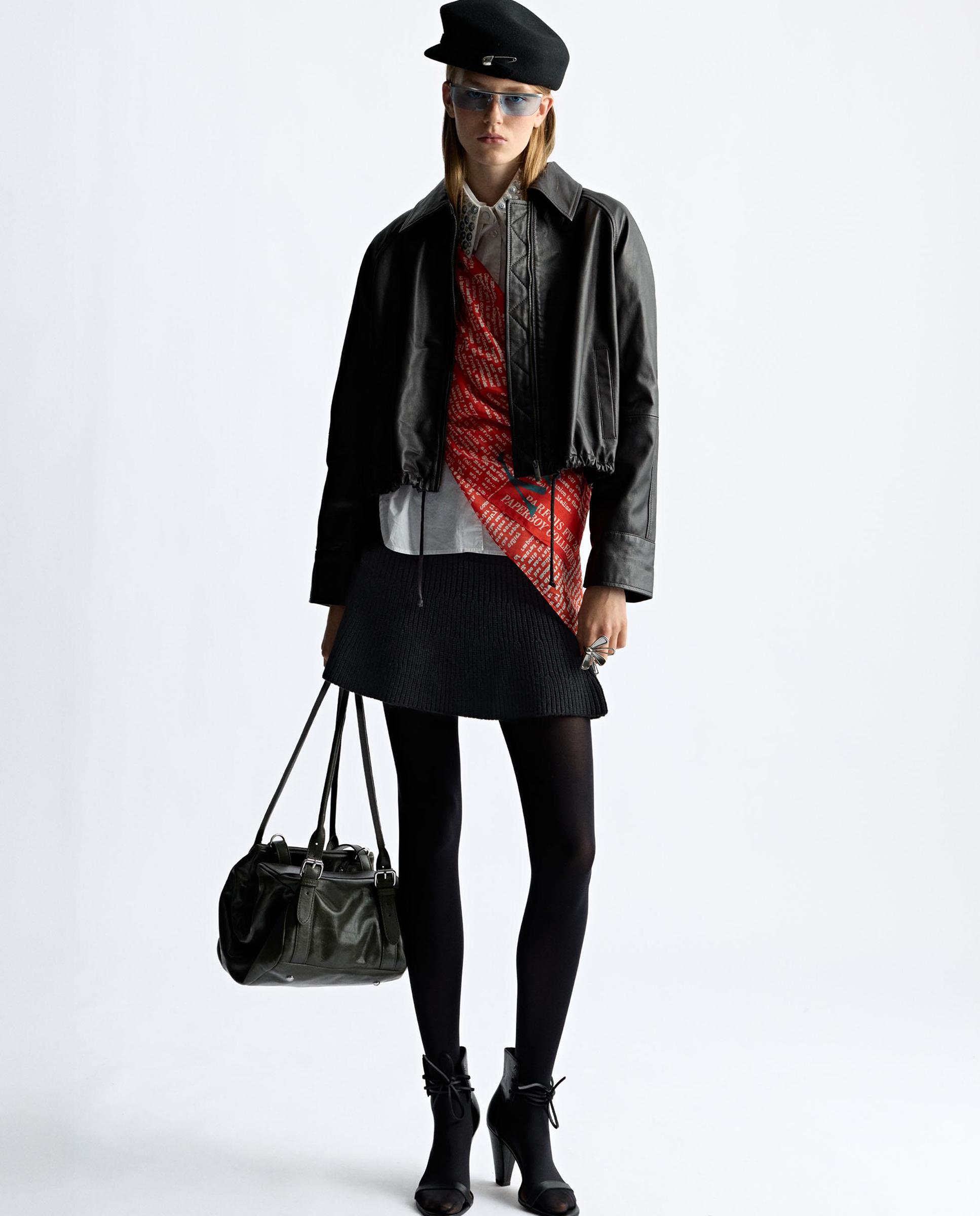 Falda corta de punto en liso - Parfois - Negro Negro-6