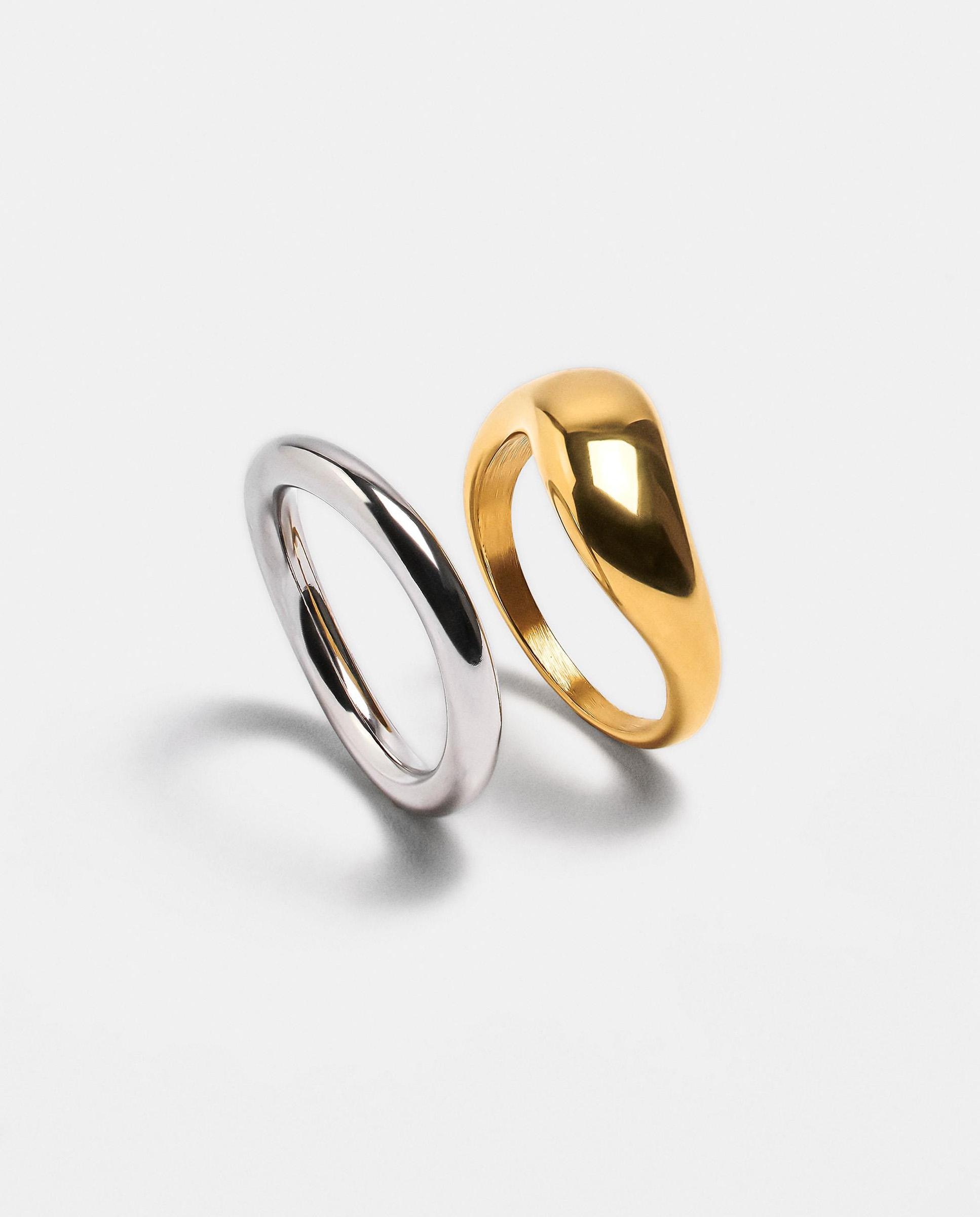 Imagen 0 de Pack de anillos de acero inoxidable de distintas formas Multicolor
