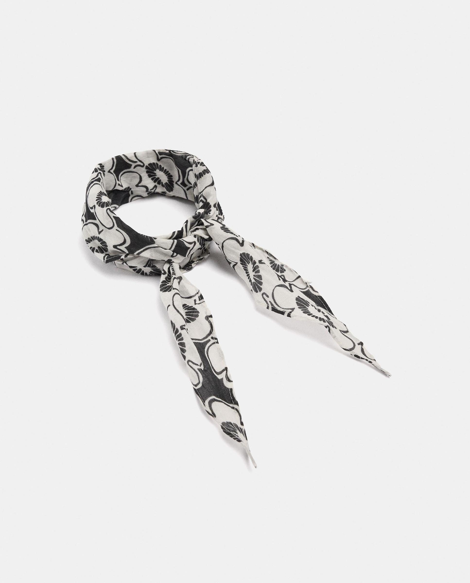 Pañuelo 100% algodón con estampado floral - Parfois - Crudo Crudo-4