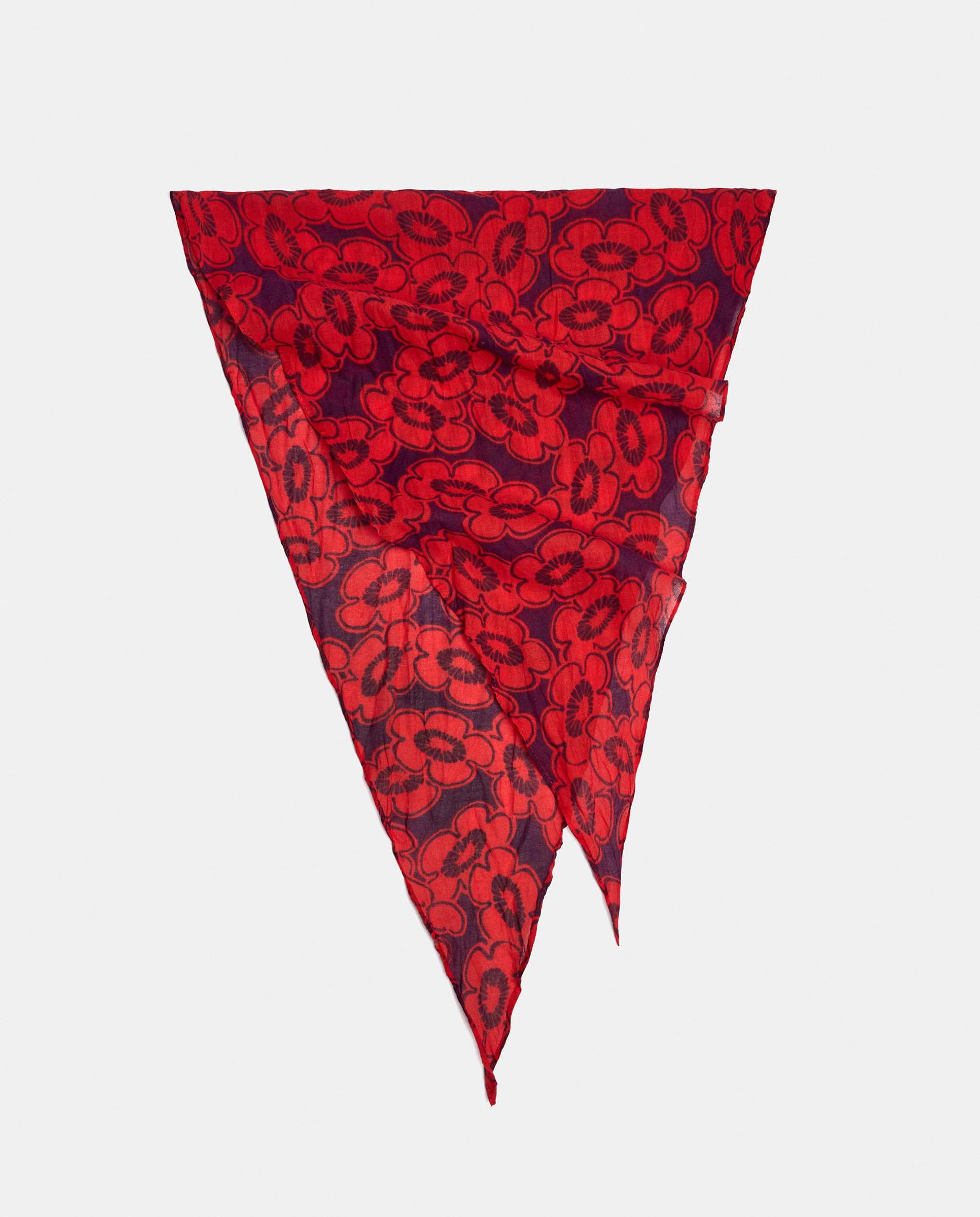 Pañuelo 100% algodón con estampado floral - Parfois - Rojo Rojo-1