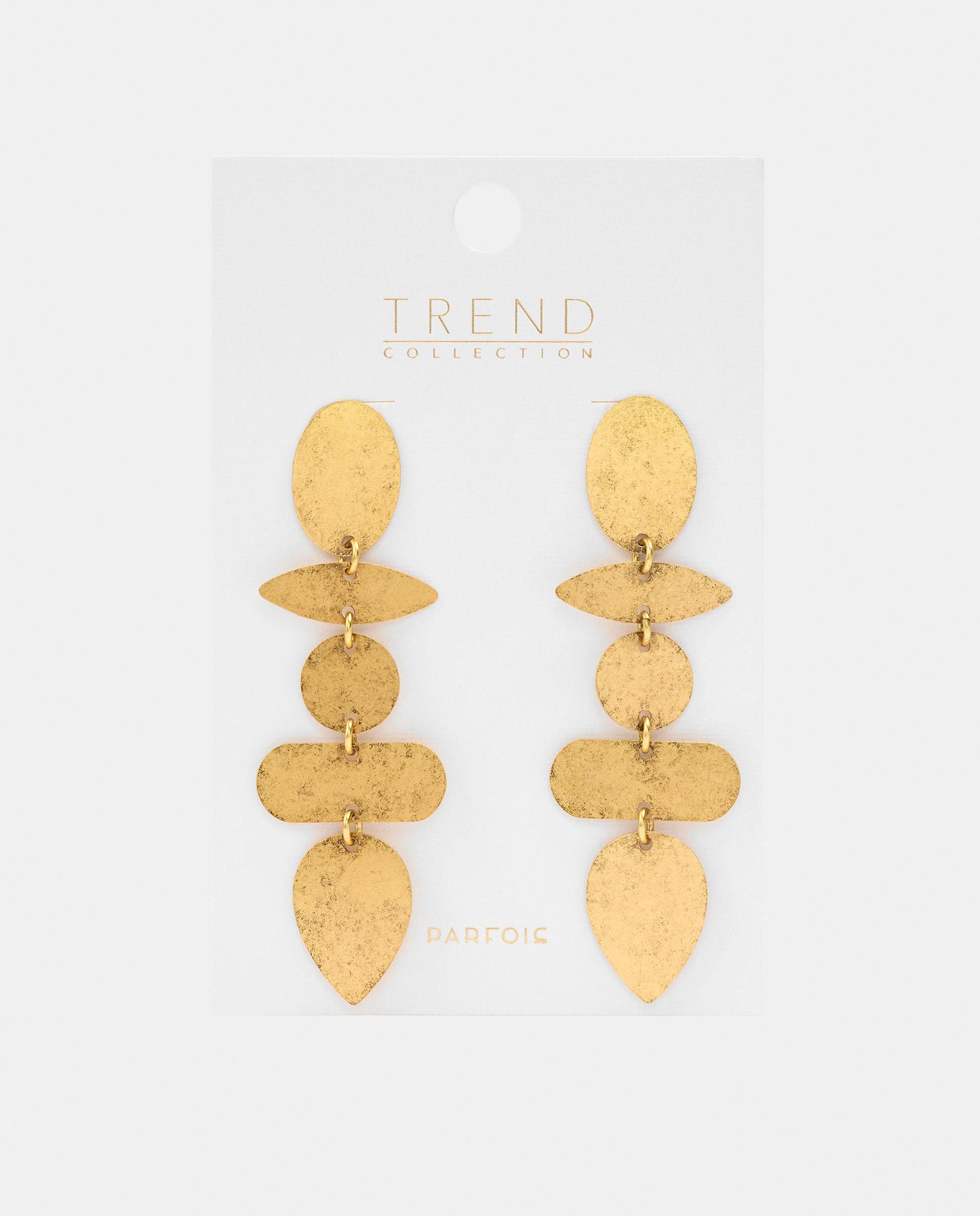 Imagen 4 de Pendientes geométricos unidos con abalorios - Parfois - Dorado Dorado