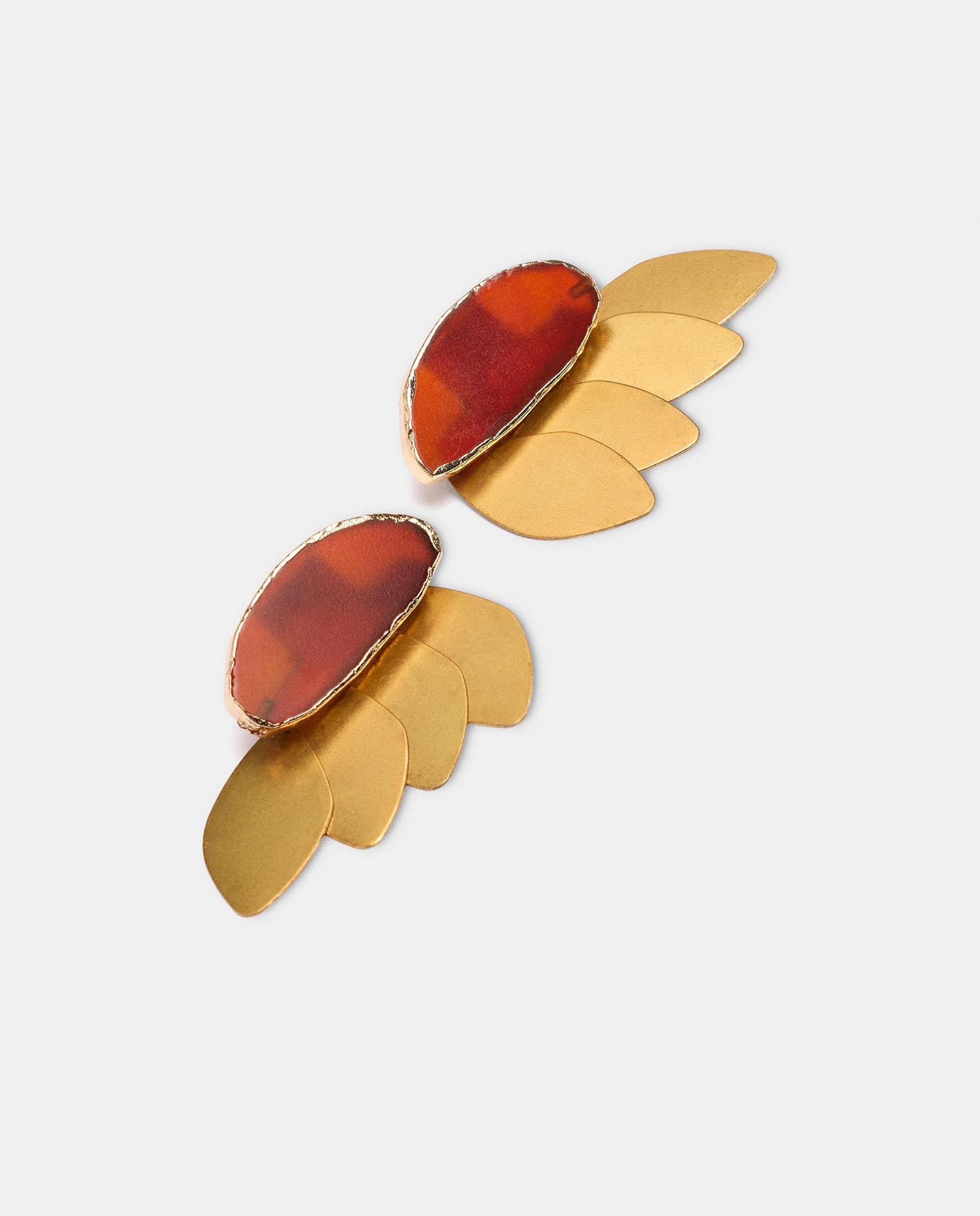 Imagen 2 de Pendientes con piedra decorativa y hojas unidas - Parfois - Rojo Rojo