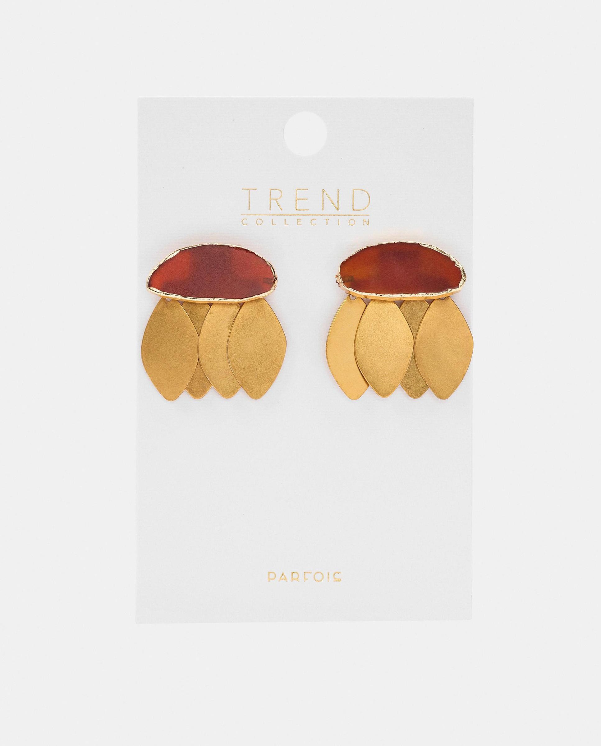 Imagen 4 de Pendientes con piedra decorativa y hojas unidas - Parfois - Rojo Rojo