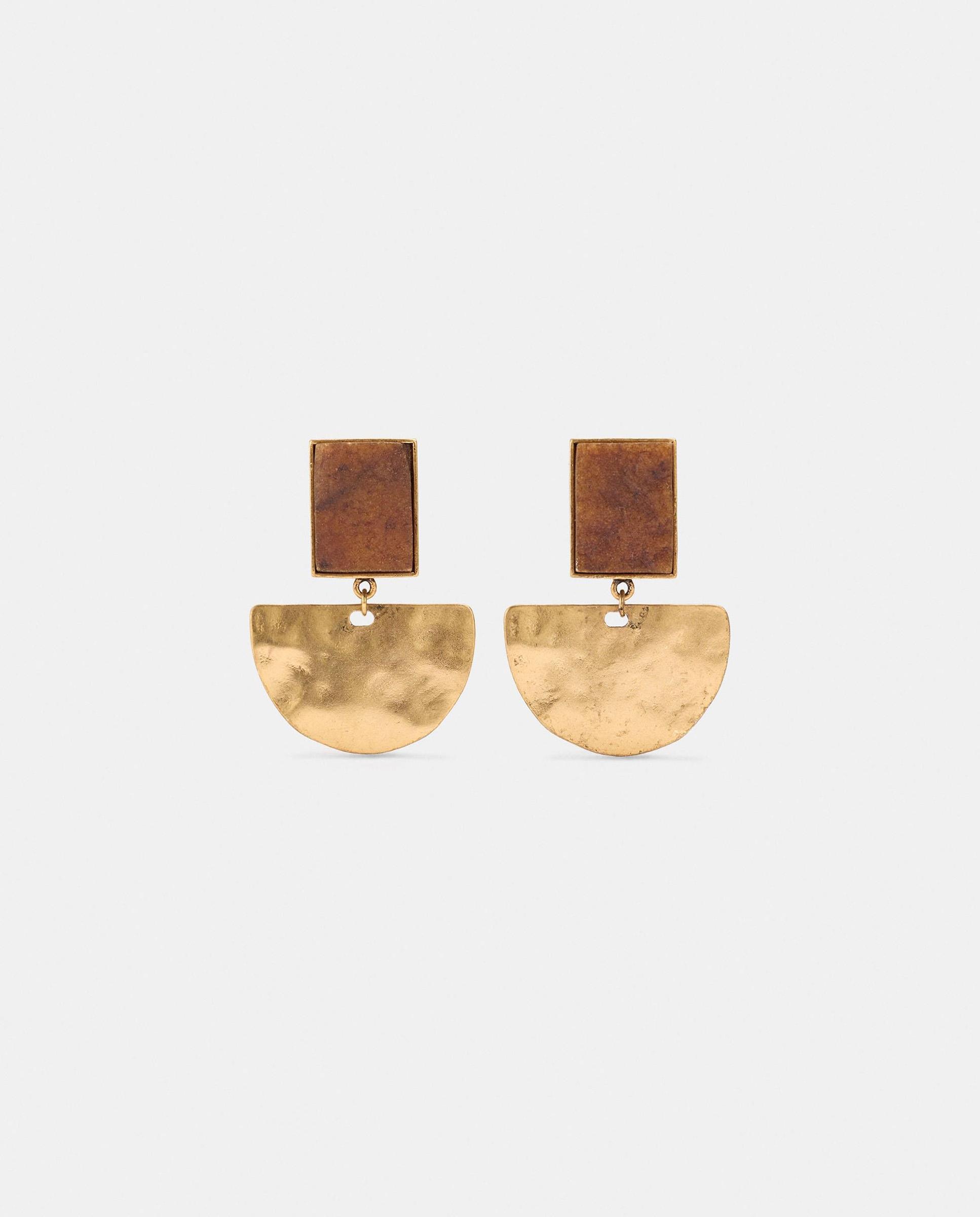 Imagen 1 de Pendientes geométricos con piedra decorativa - Parfois - Marrón Marrón