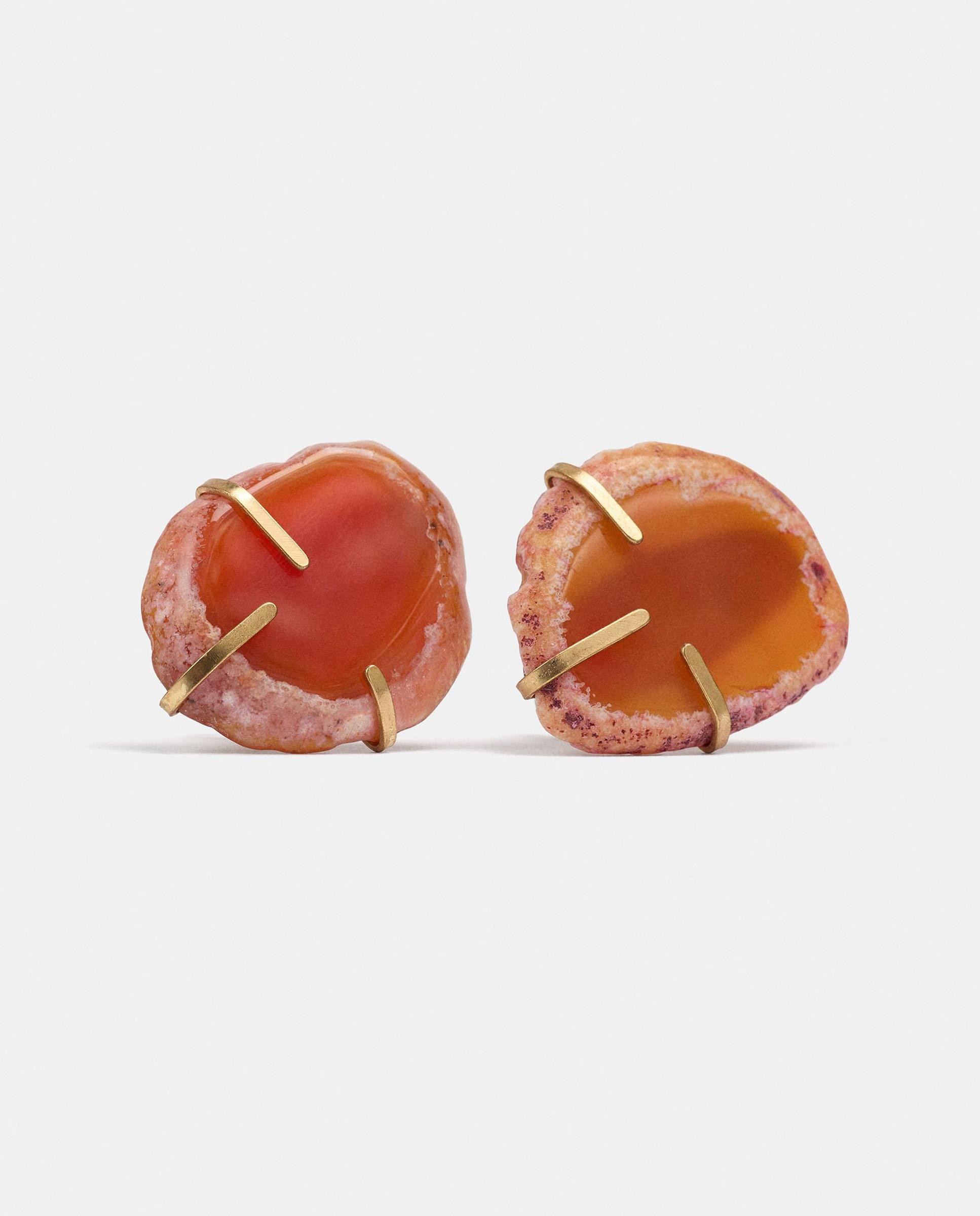 Imagen 2 de Pendientes con piedra decorativa en liso - Parfois - Naranja Naranja