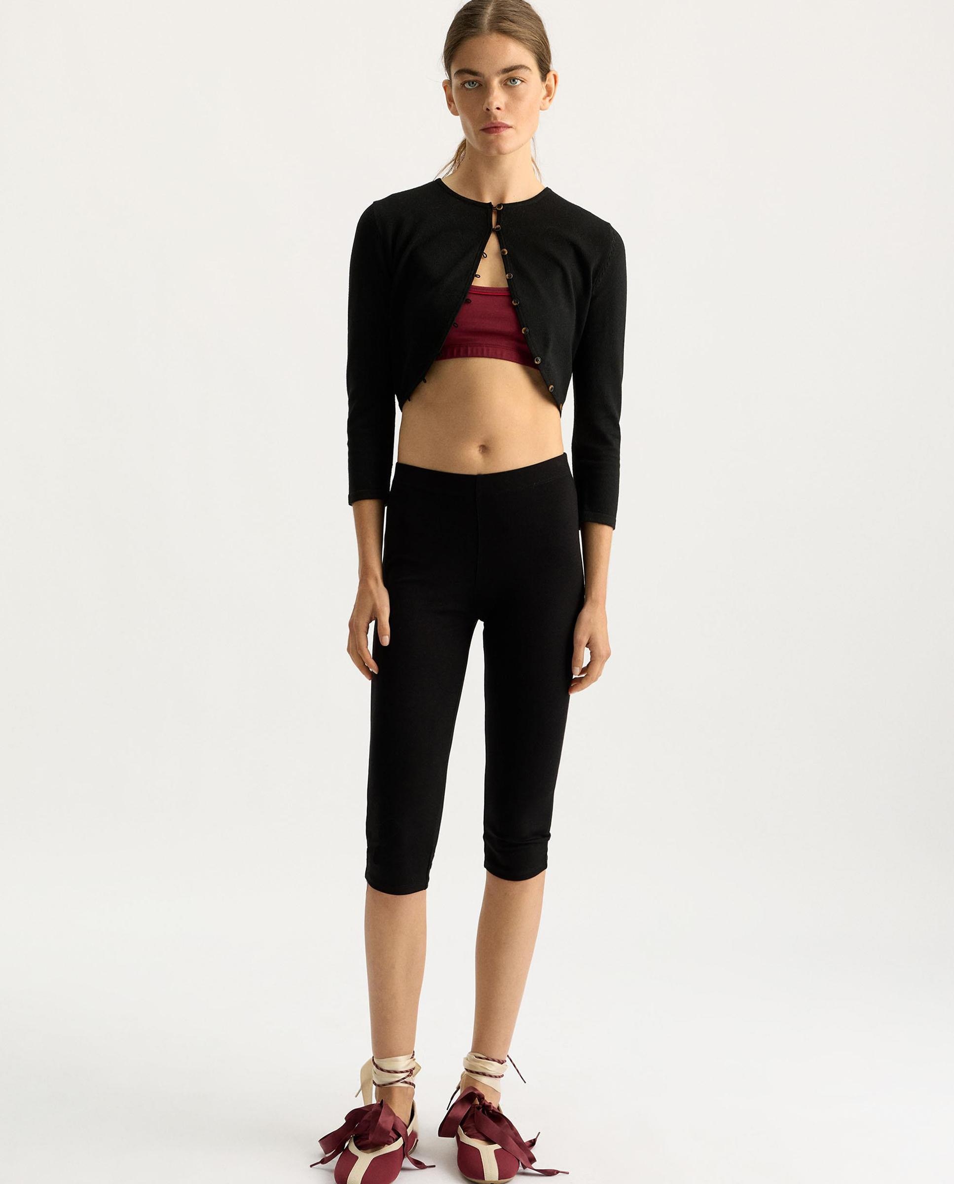 Leggins de mujer midi en liso - Parfois - Negro Negro-2