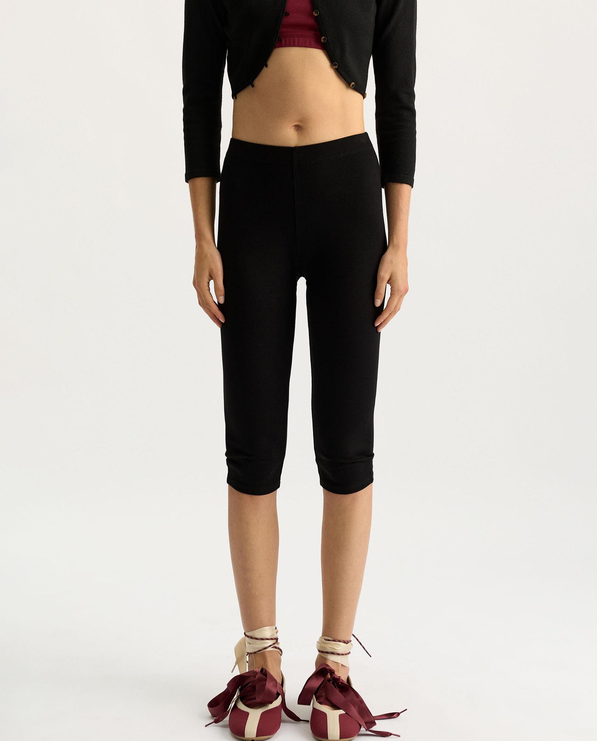 Leggins de mujer midi en liso - Parfois - Negro Negro-3