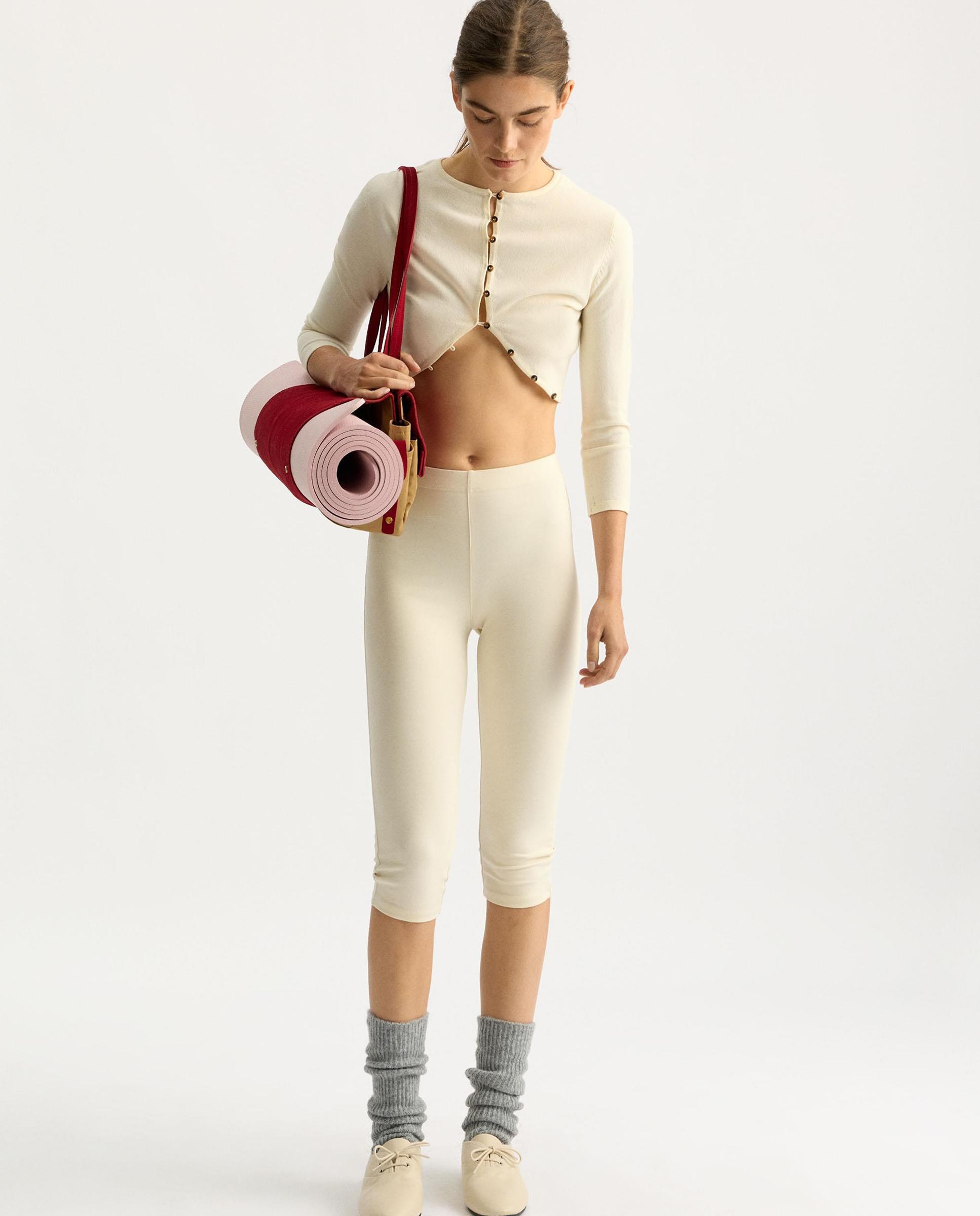 Leggins de mujer midi en liso - Parfois - Crudo Crudo-5
