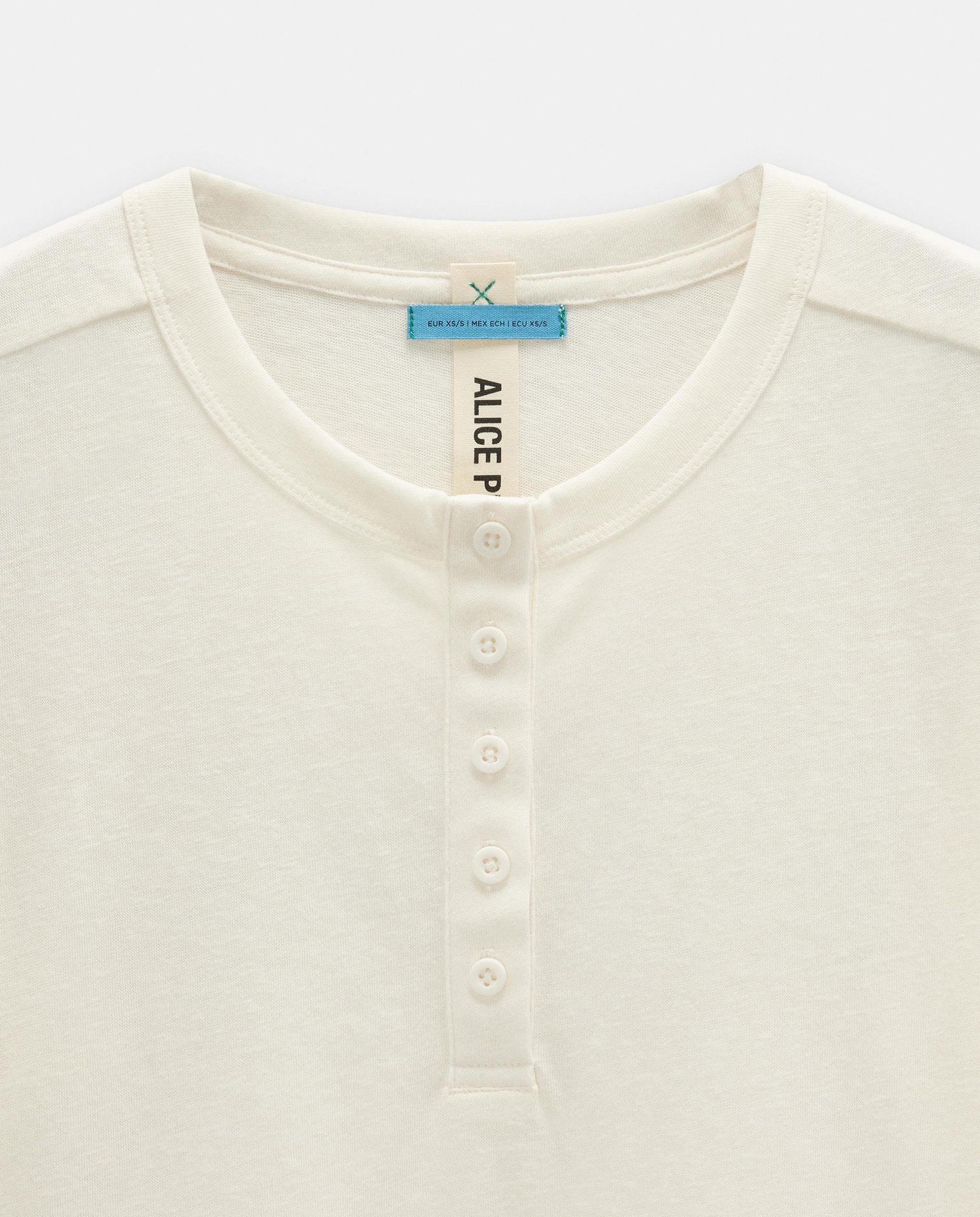 Camiseta de mujer de manga corta con botones frontales - Parfois - Blanco Blanco-5