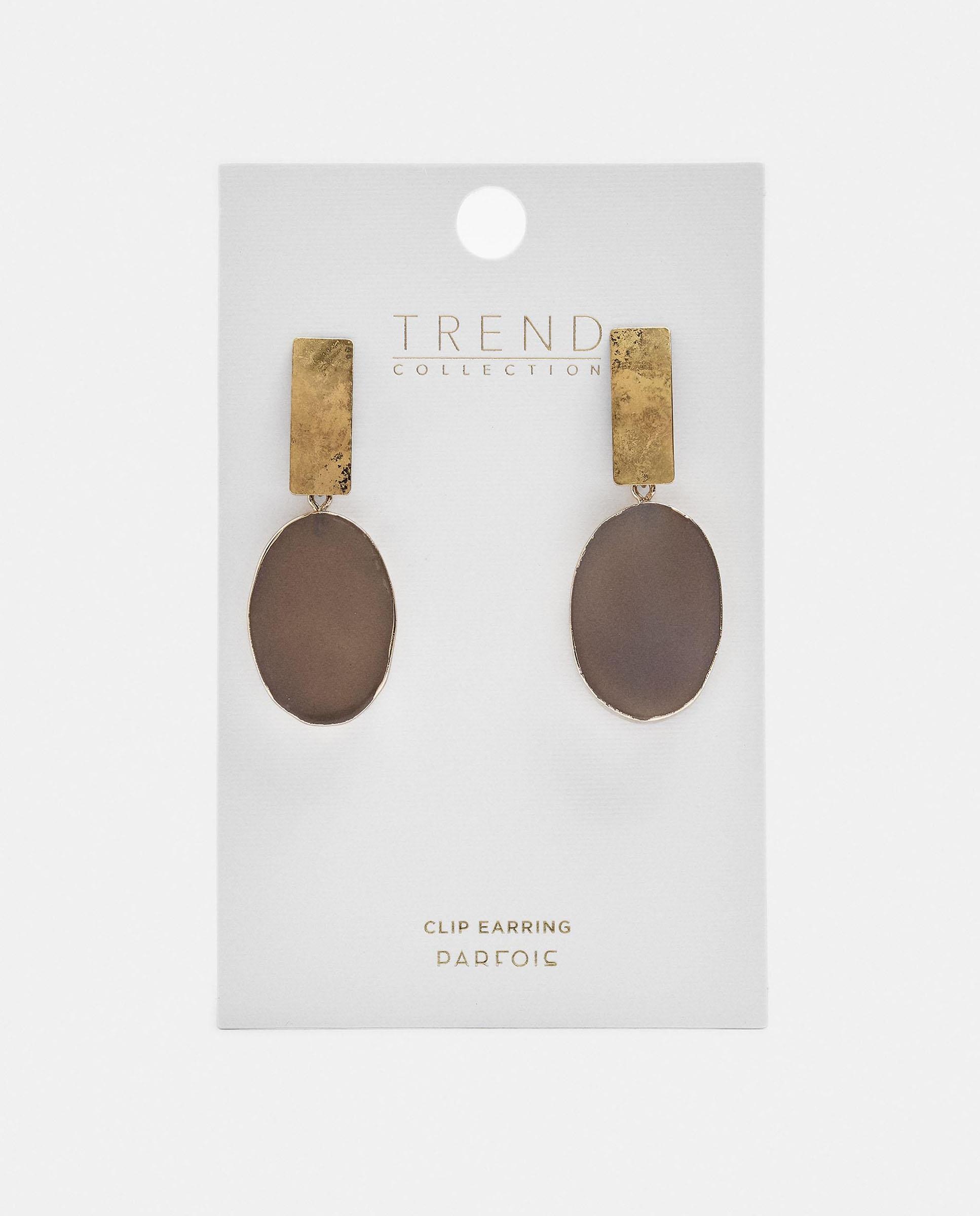 Imagen 4 de Pendientes maxi con barras metalizadas y abalorios - Parfois - Gris Gris