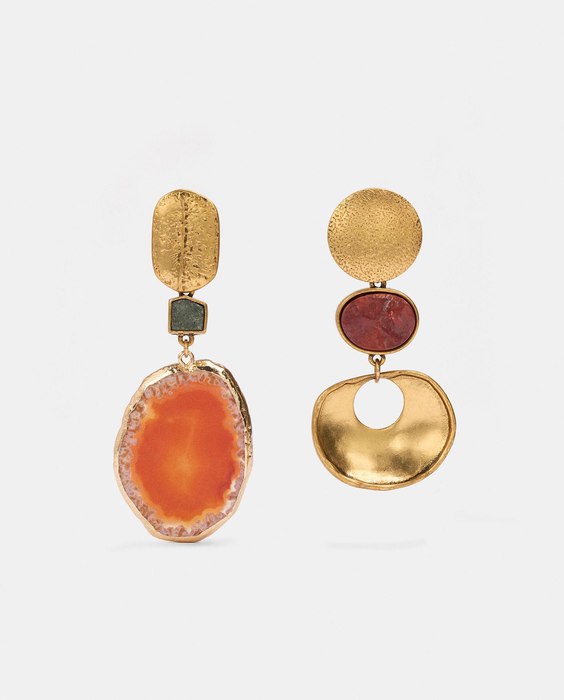 Imagen 1 de Pendientes asimétricos con piedras decorativas - Parfois - Multicolor Multicolor