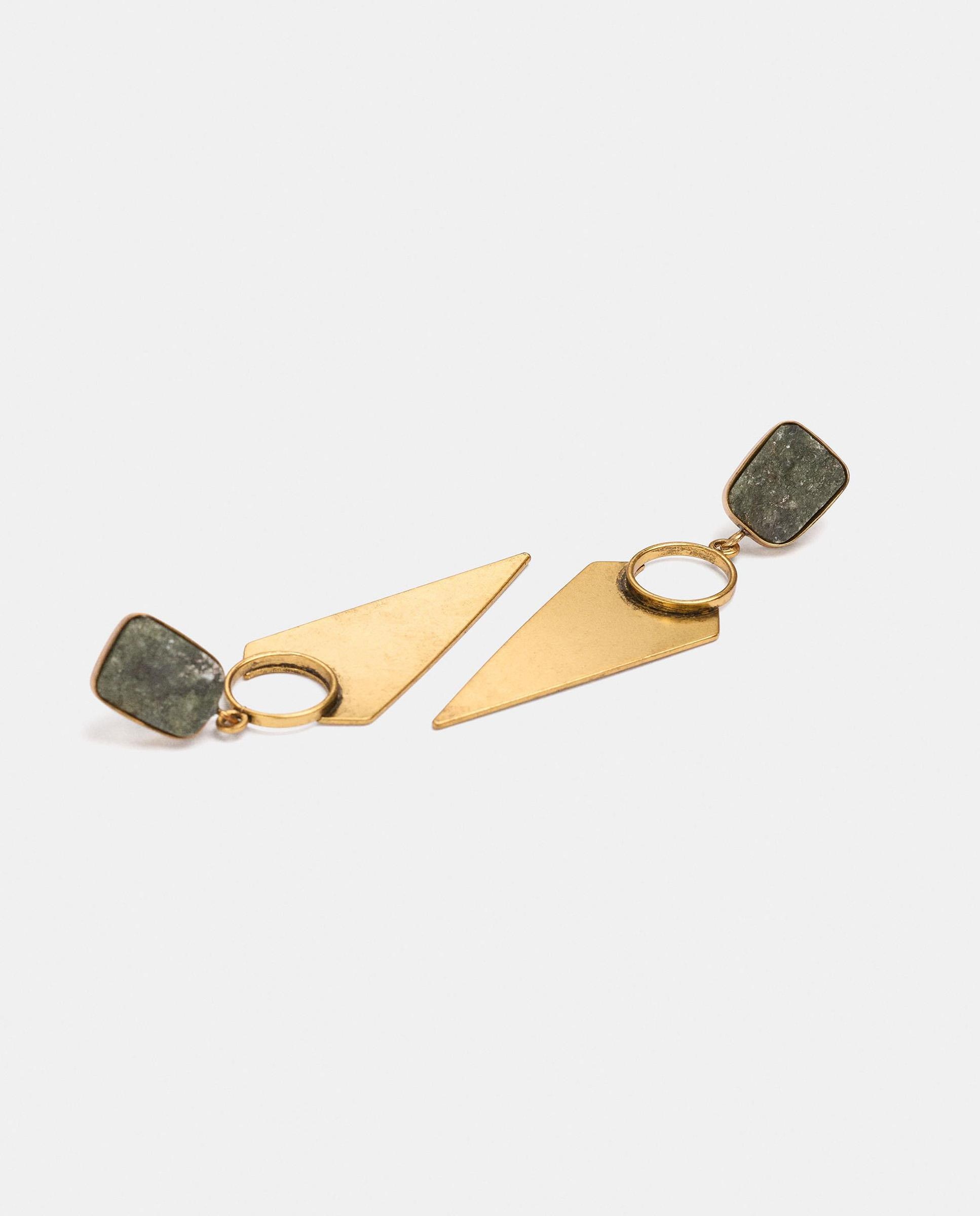 Imagen 2 de Pendientes geométricos con piedra decorativa - Parfois - Verde Verde