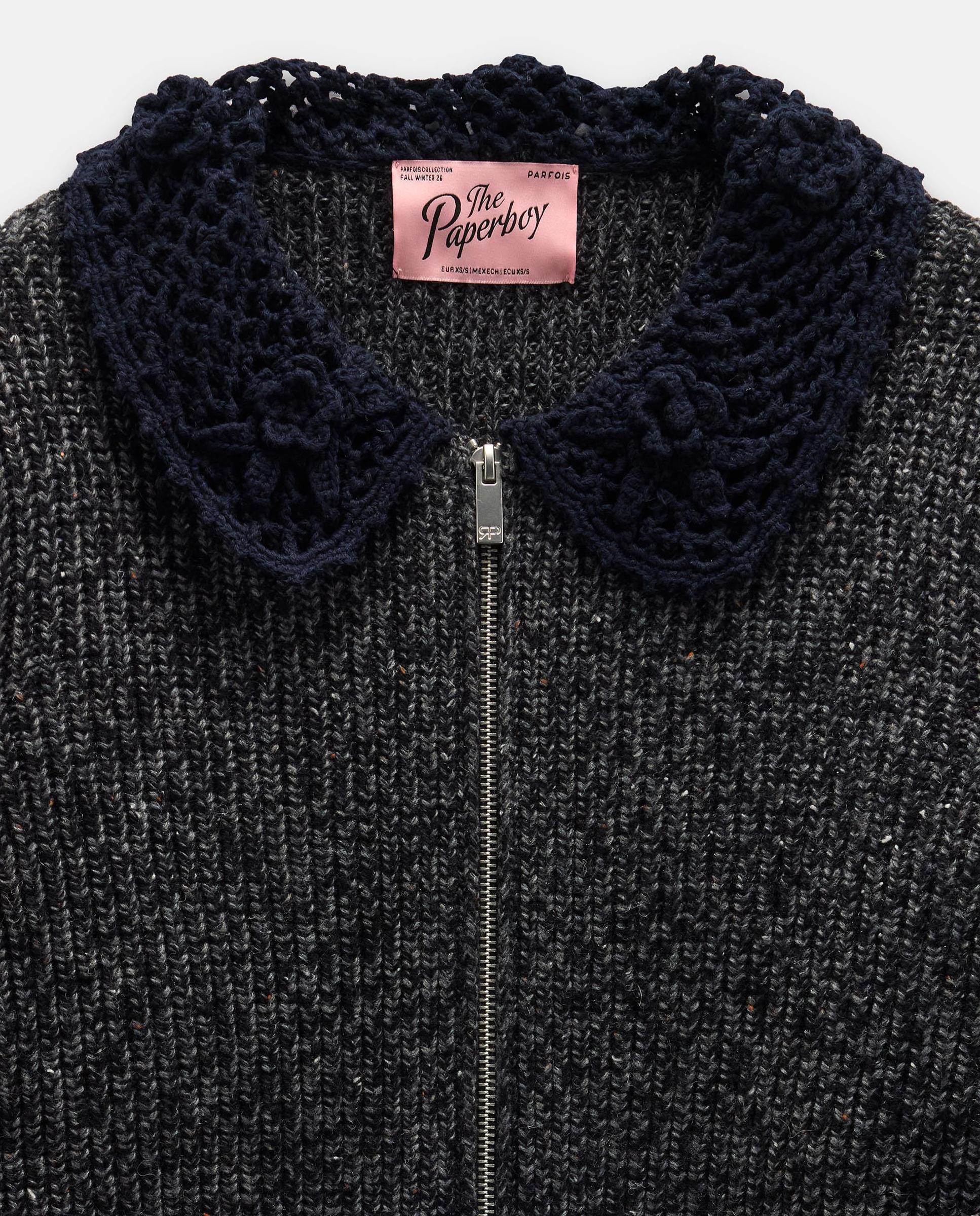 Cárdigan de mujer de punto con cierre de cremallera y bolsillos decorativos - Parfois - Gris Gris-6