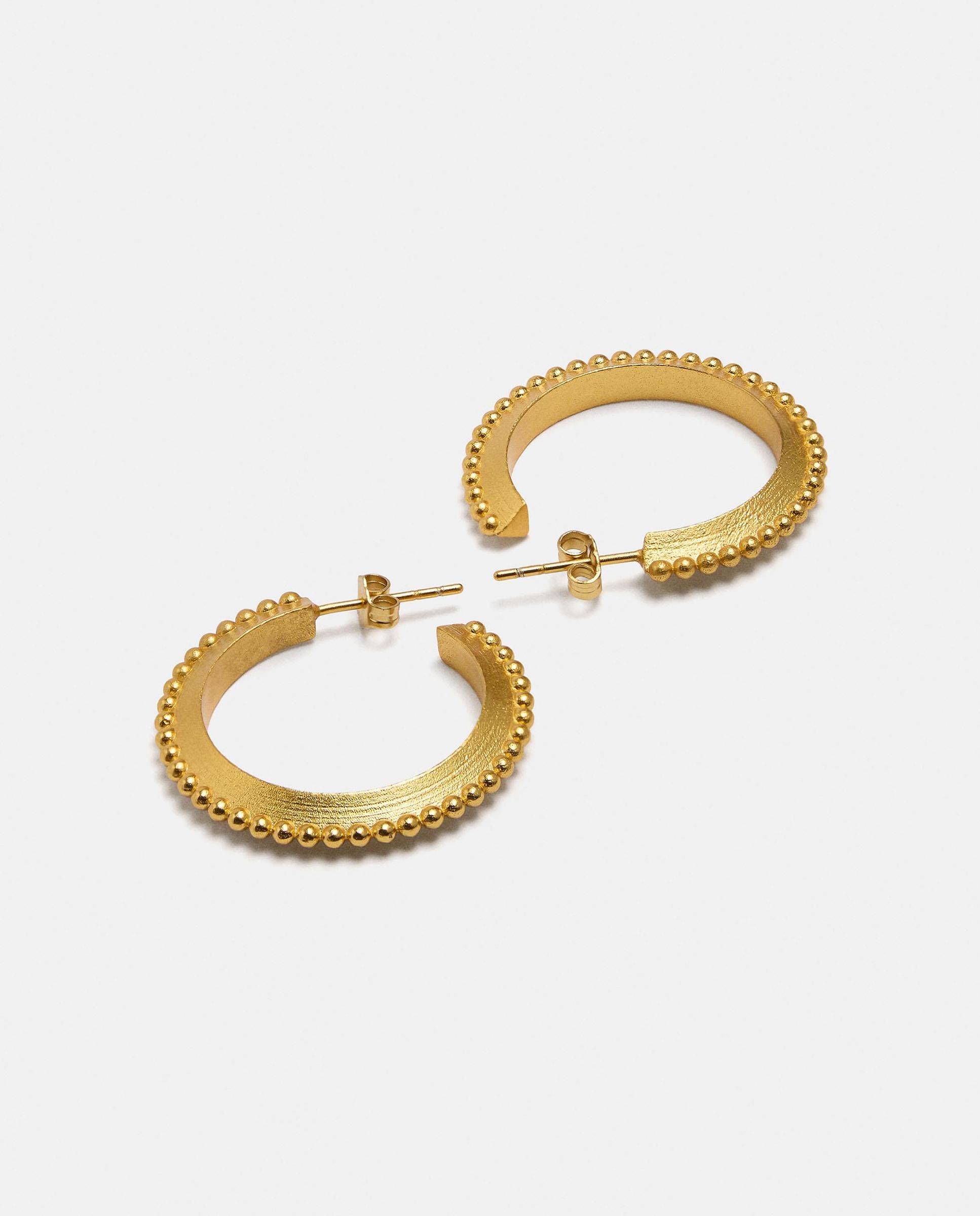 Pendientes de aro bañados en oro de 18 k abiertos - Parfois - Dorado Dorado-3