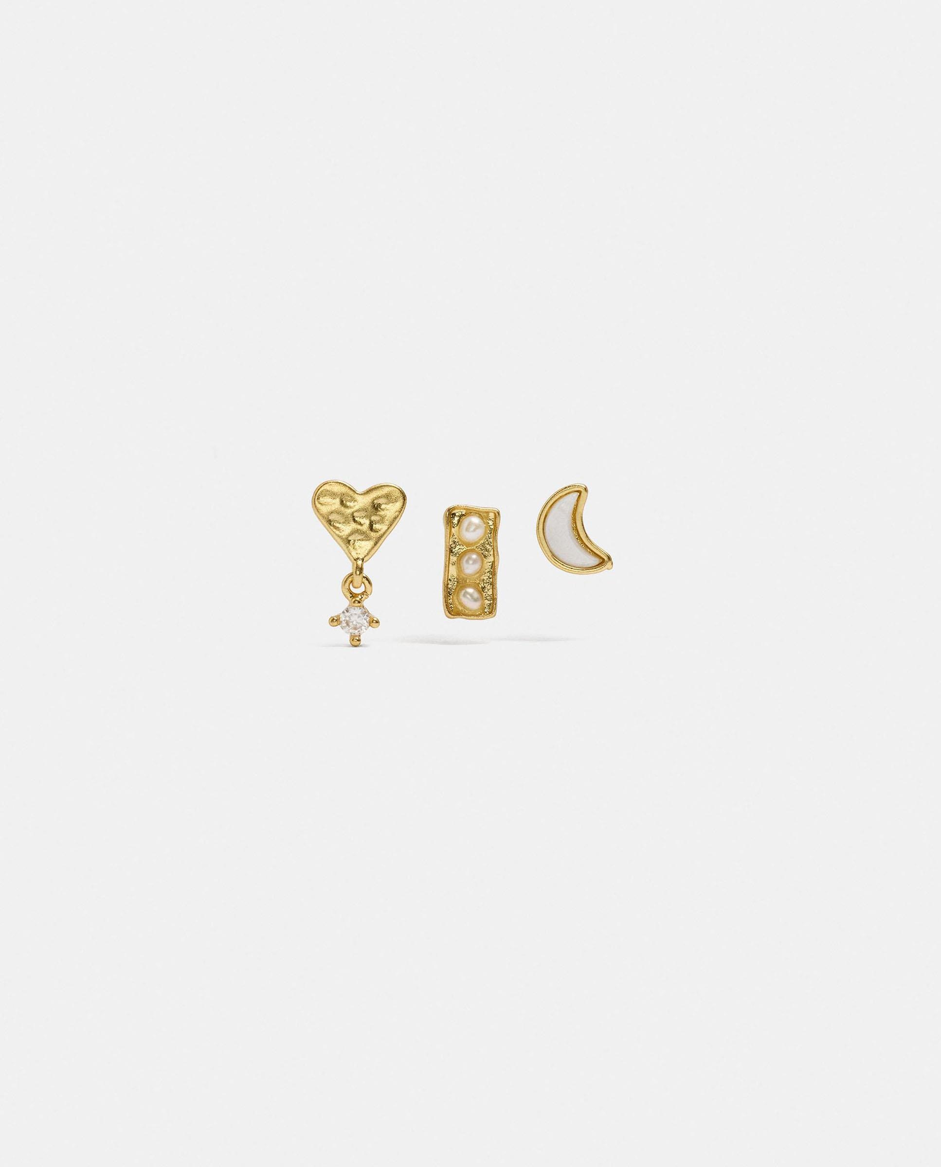 Imagen 0 de Pack de pendientes con circonitas y perlas decorativas Blanco