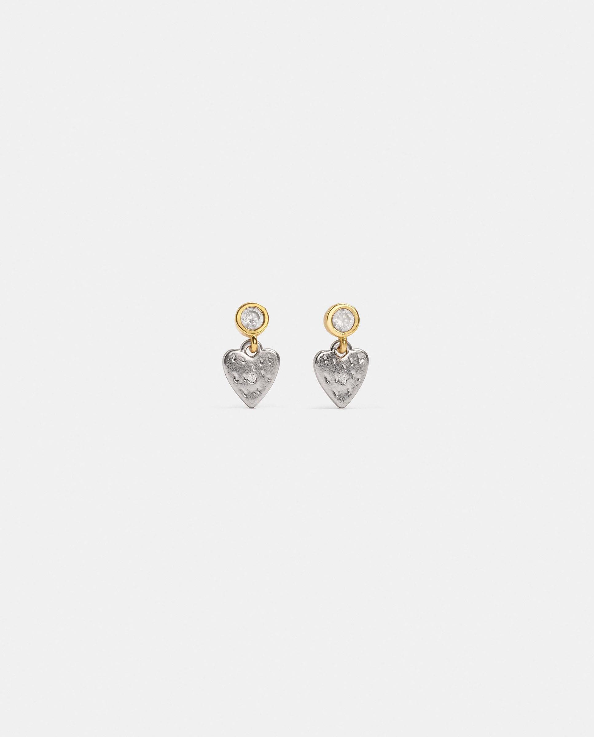 Imagen 0 de Pendientes con circonitas y abalorio de corazones Multicolor