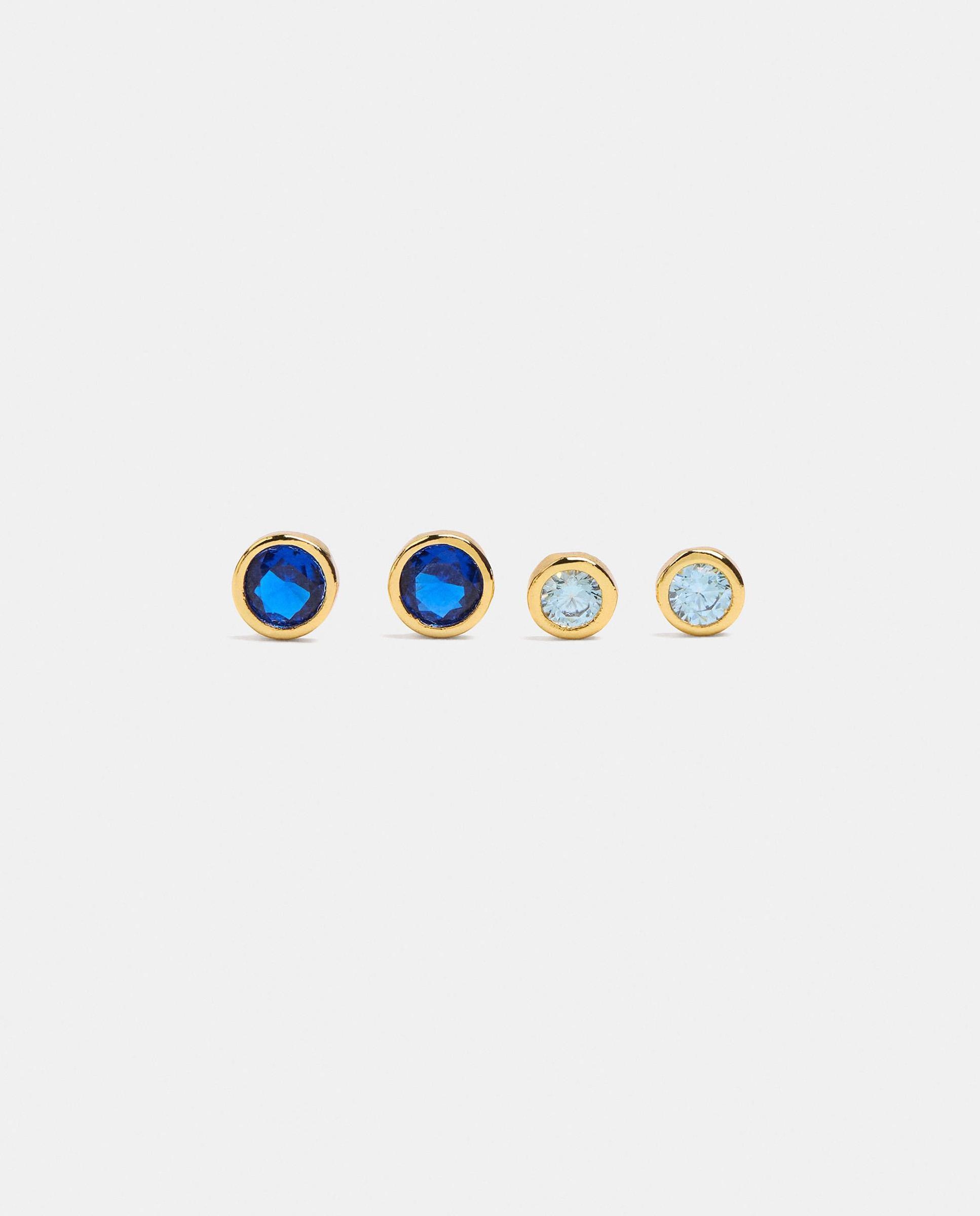 Pack de pendientes con piedras decorativas - Parfois - Azul Azul-1