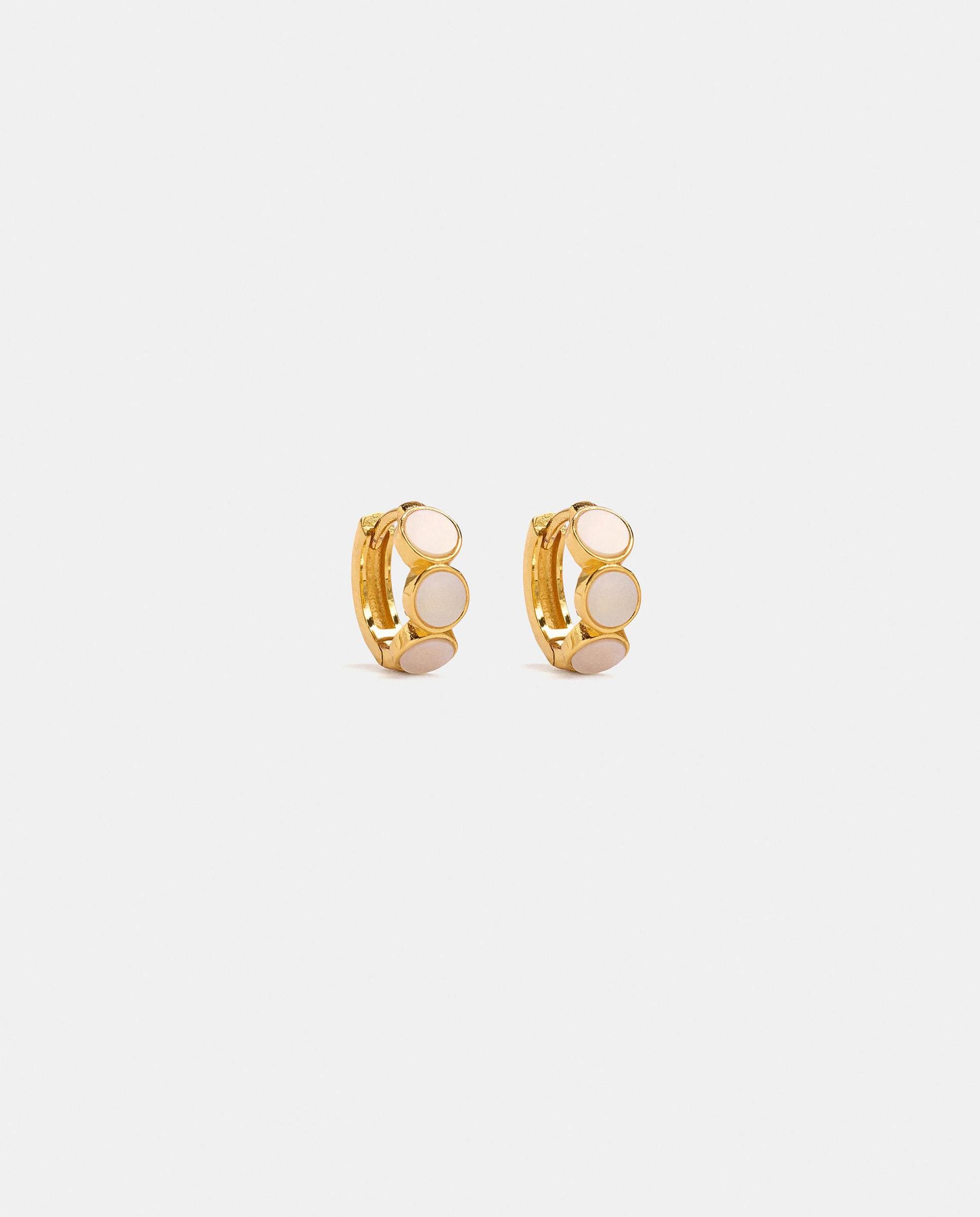 Pendientes de aro con piedras decorativas - Parfois - Blanco Blanco-1