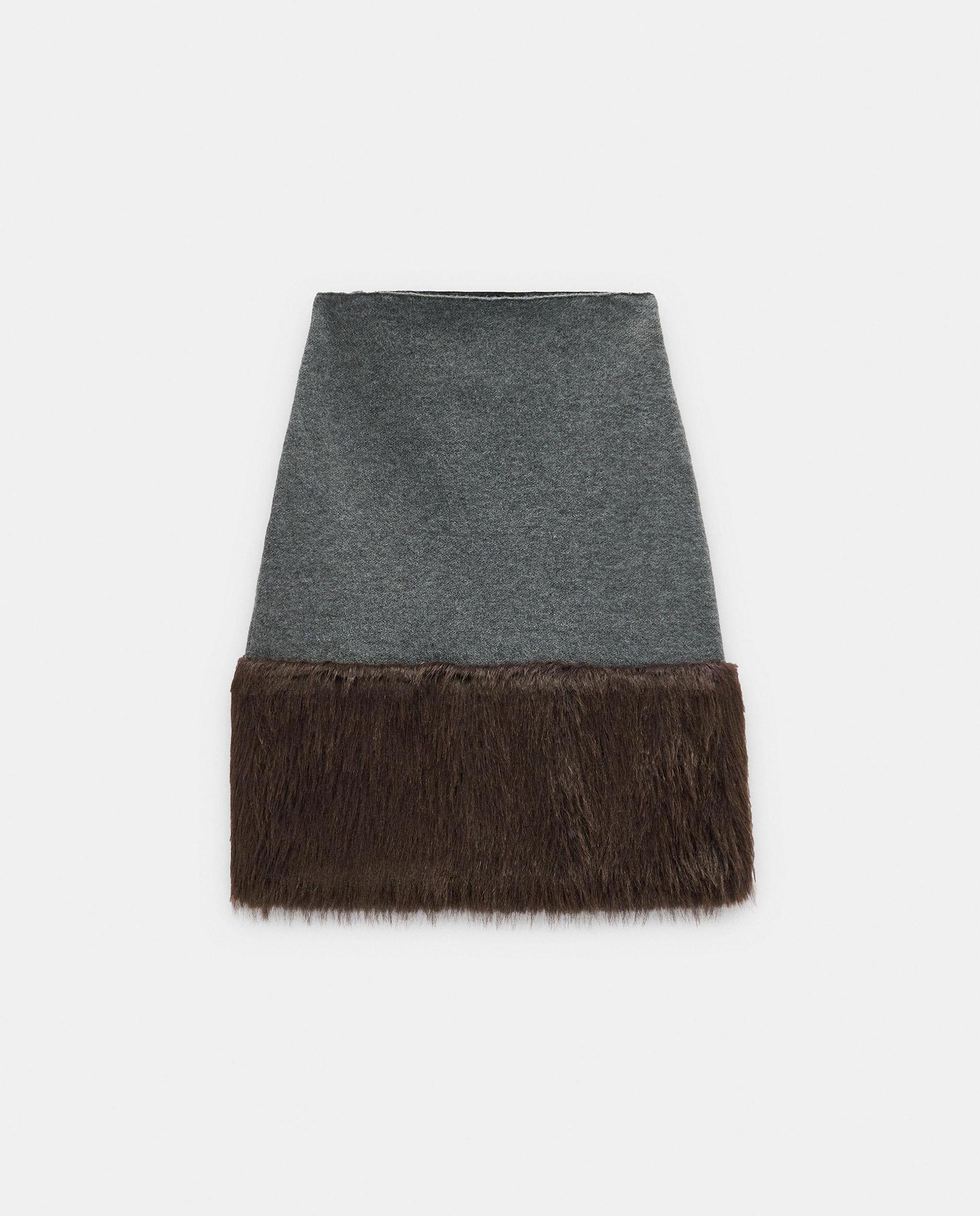 Falda corta con pelito decorativo en borde - Parfois - Gris Gris-7