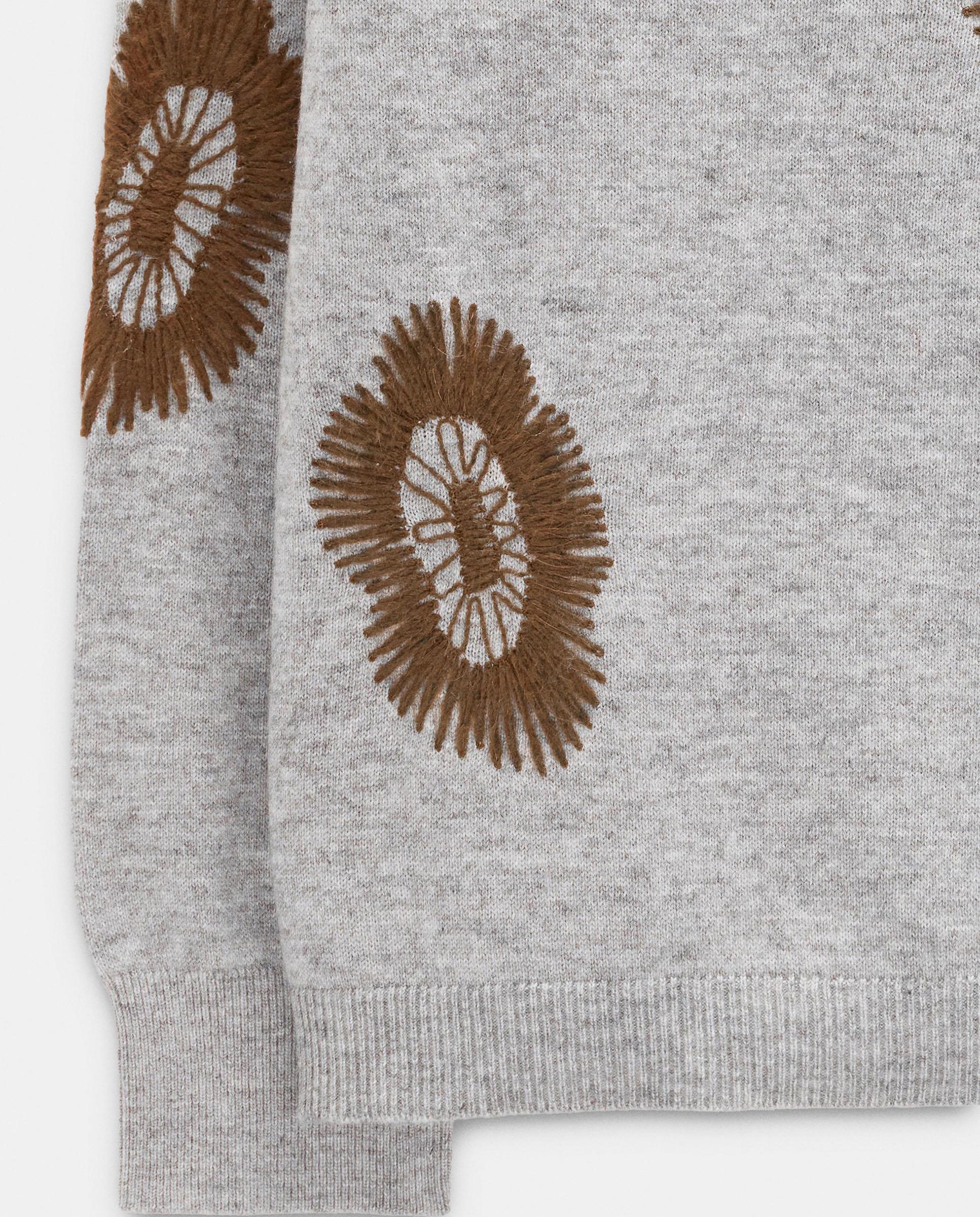 Jersey de mujer de punto con flores bordadas - Parfois - Gris Gris-5