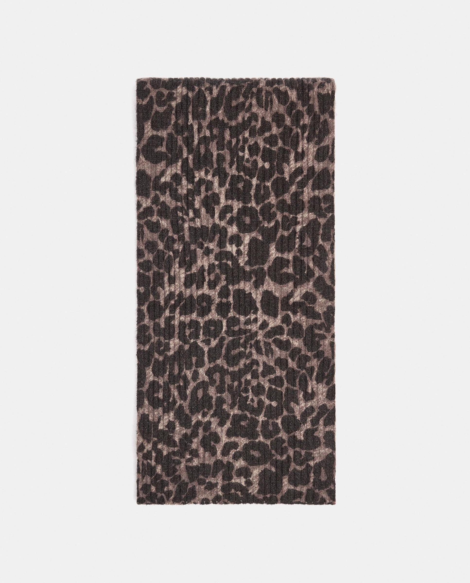 Bufanda 100% lana con estampado animal print - Parfois - Marrón Marrón-1
