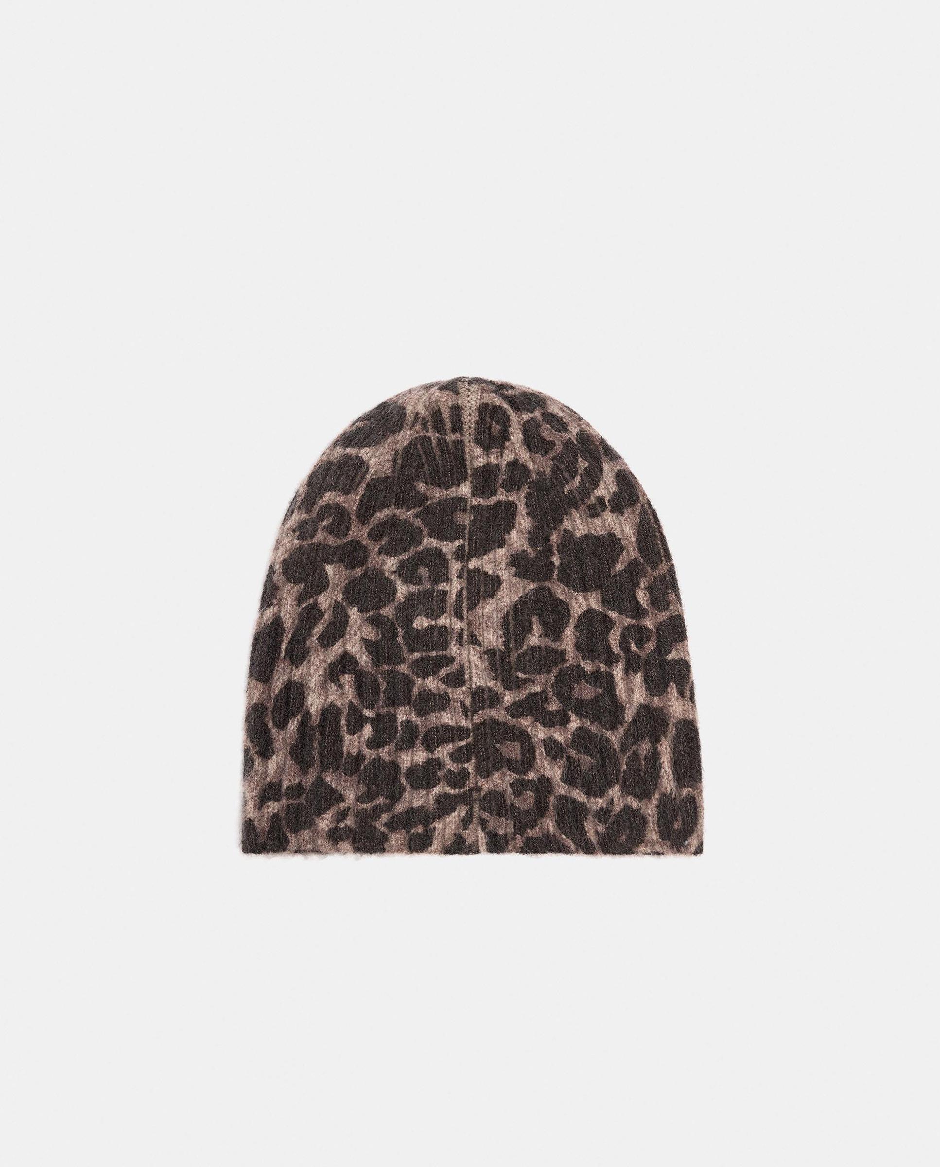 Gorro de mujer 100% lana de punto con estampado animal print - Parfois - Marrón Marrón-1