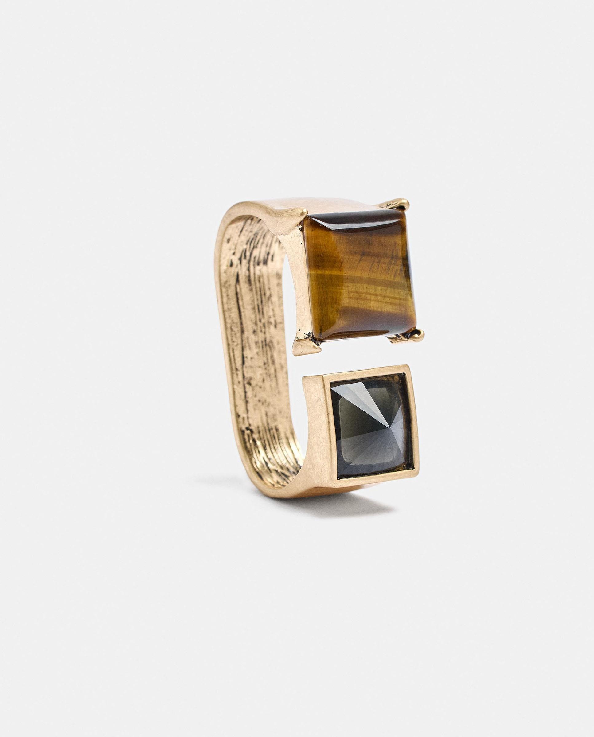 Anillo con piedras decorativas abierto - Parfois - Multicolor Multicolor-1