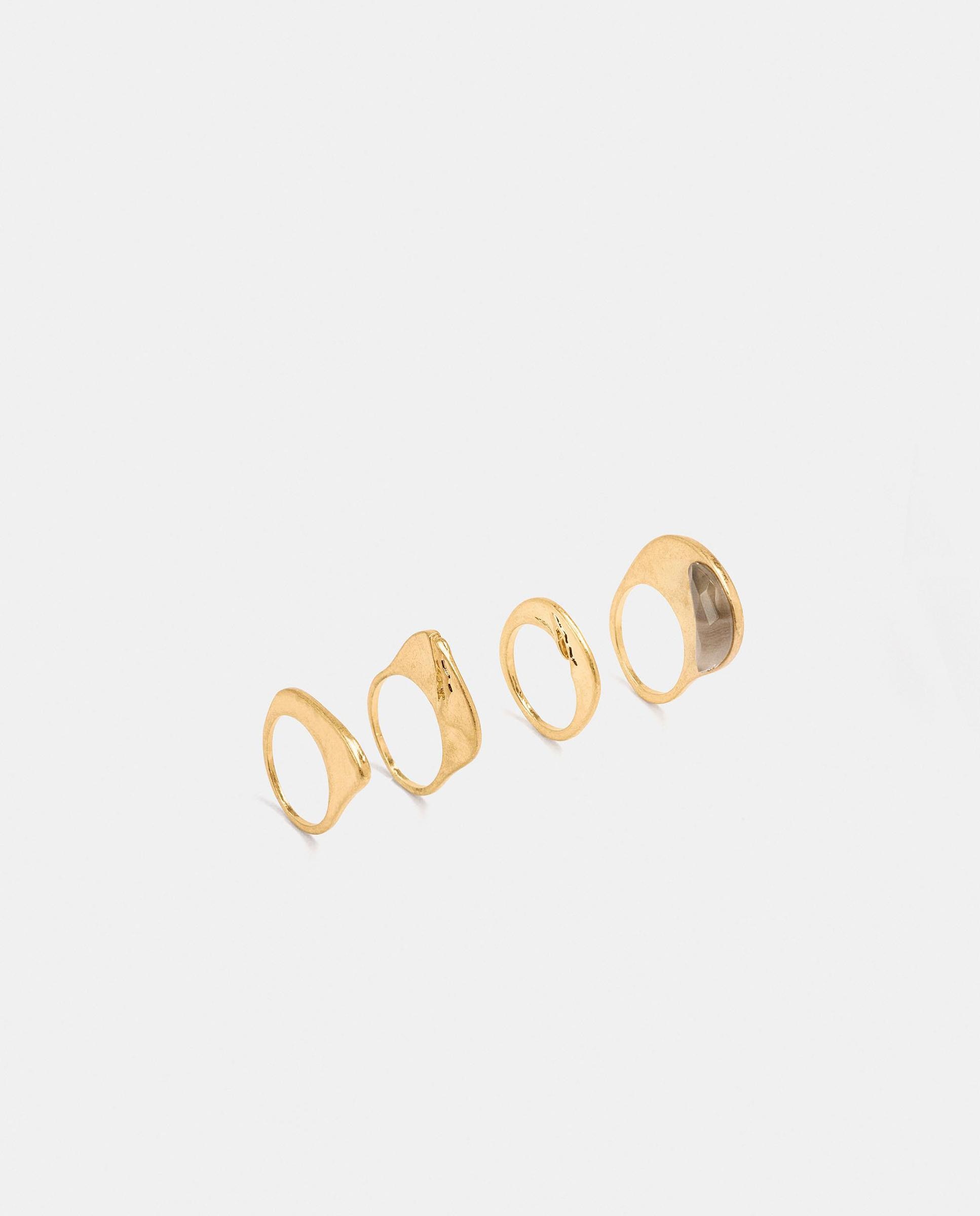 Imagen 1 de Pack de anillos irregulares en liso - Parfois - Multicolor Multicolor