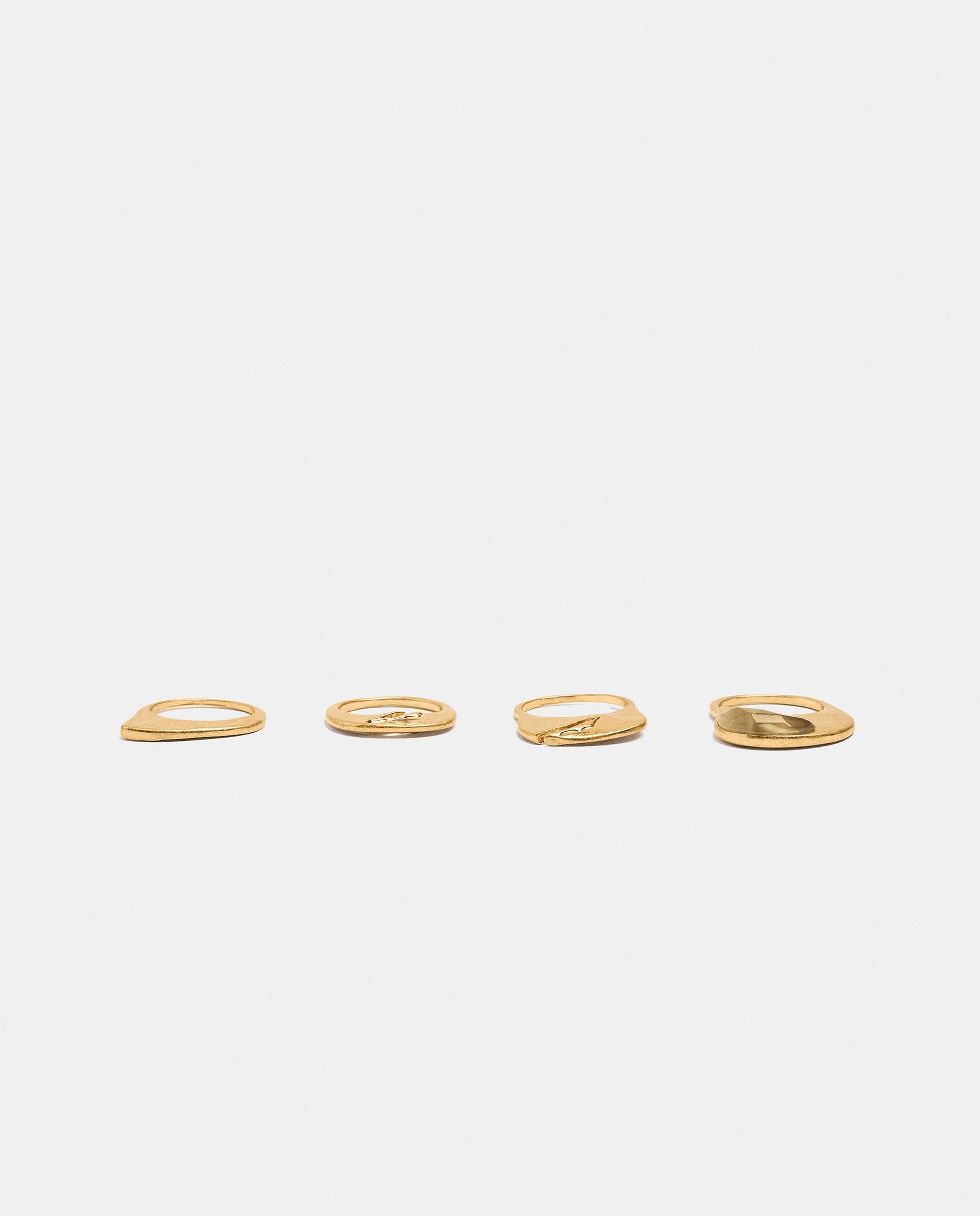 Imagen 2 de Pack de anillos irregulares en liso - Parfois - Multicolor Multicolor