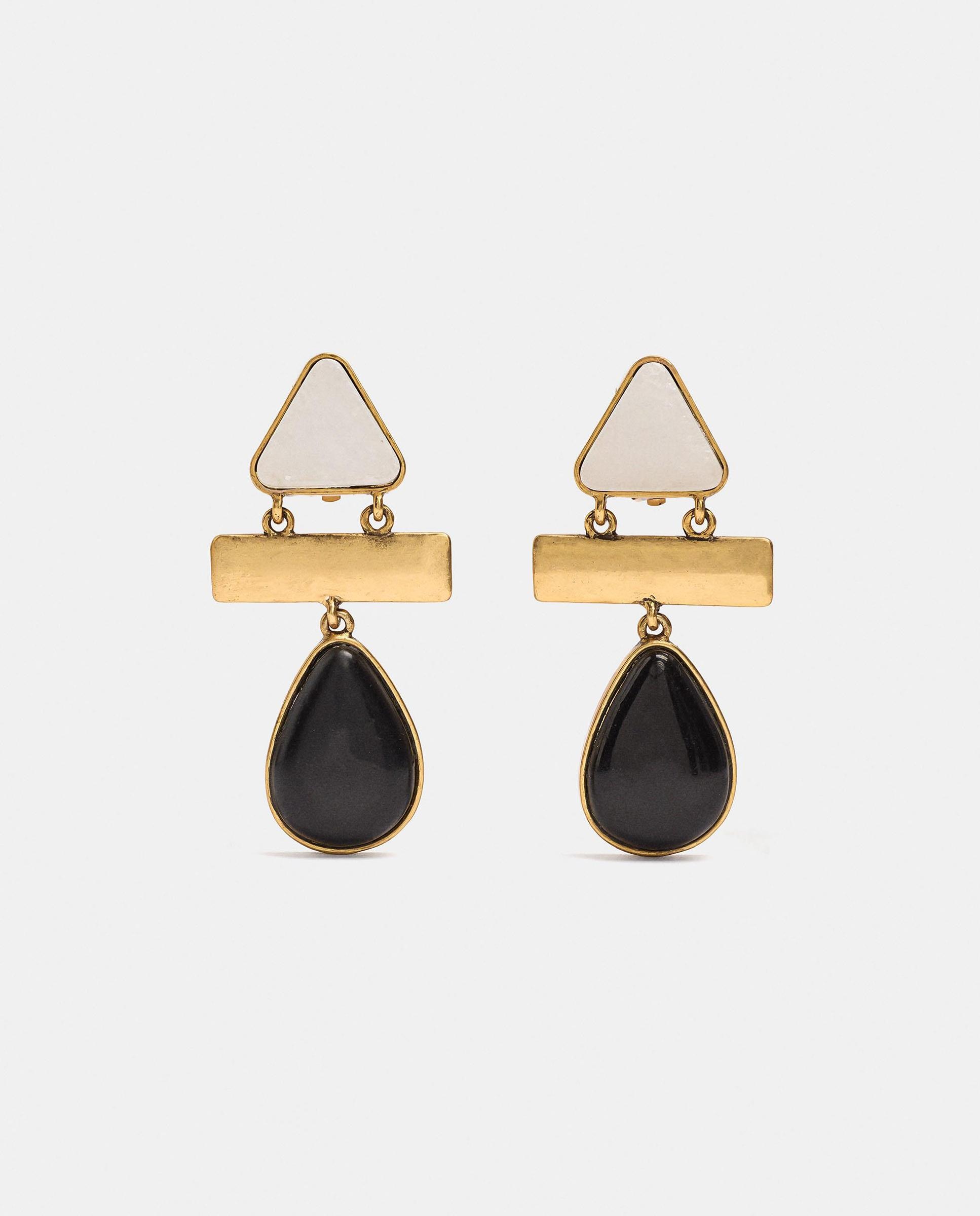 Imagen 0 de Pendientes con piedras decorativas irregulares Multicolor